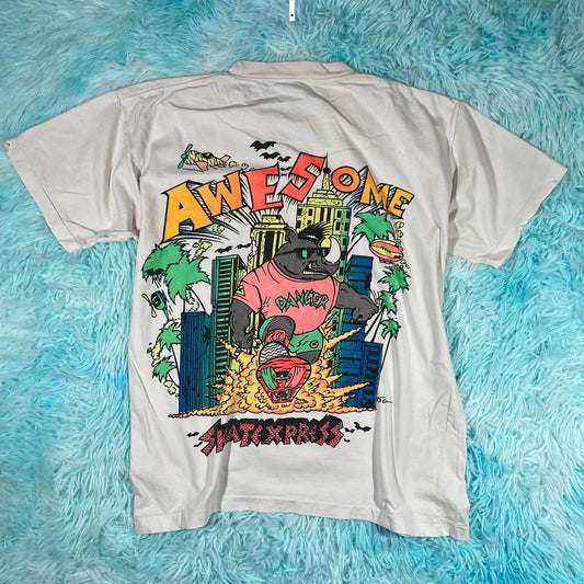 Vintage 80s Surf Graphic T Shirt - Large