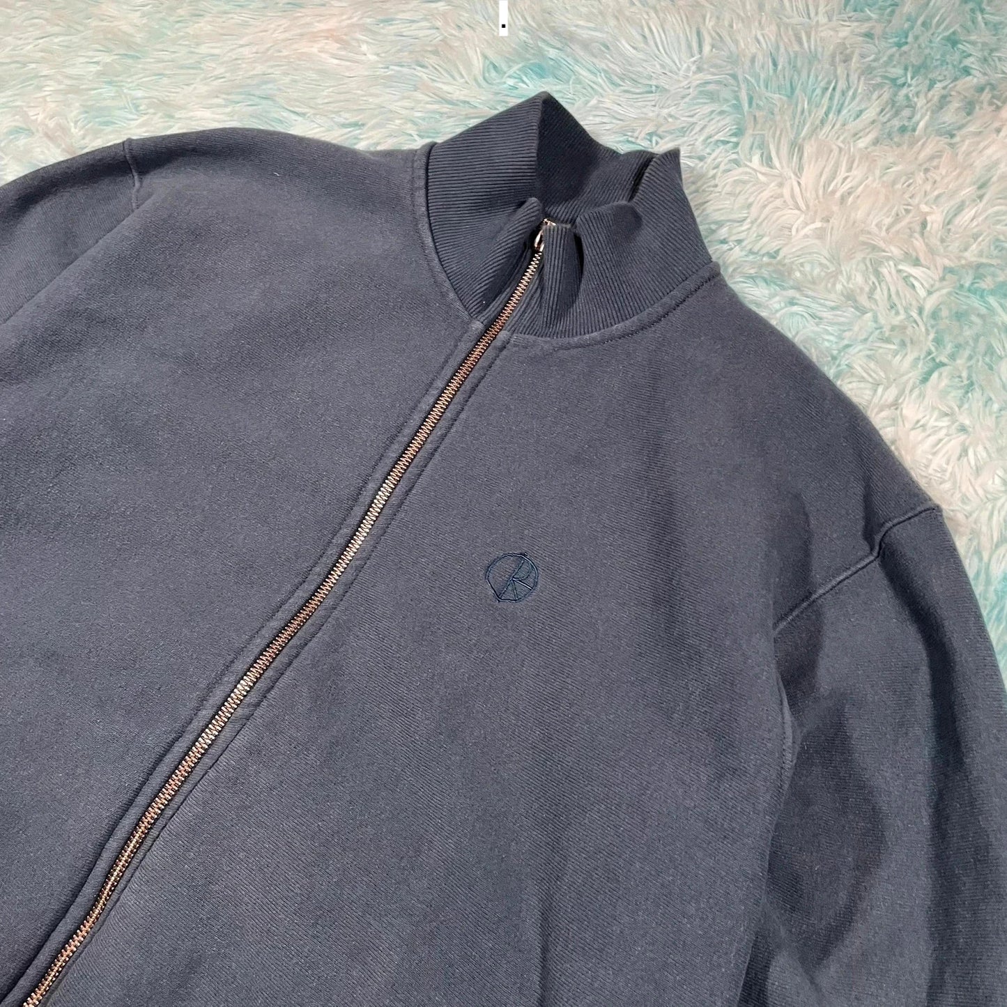 Navy Polar Sweatshirt Full Zip Heavyweight - Large