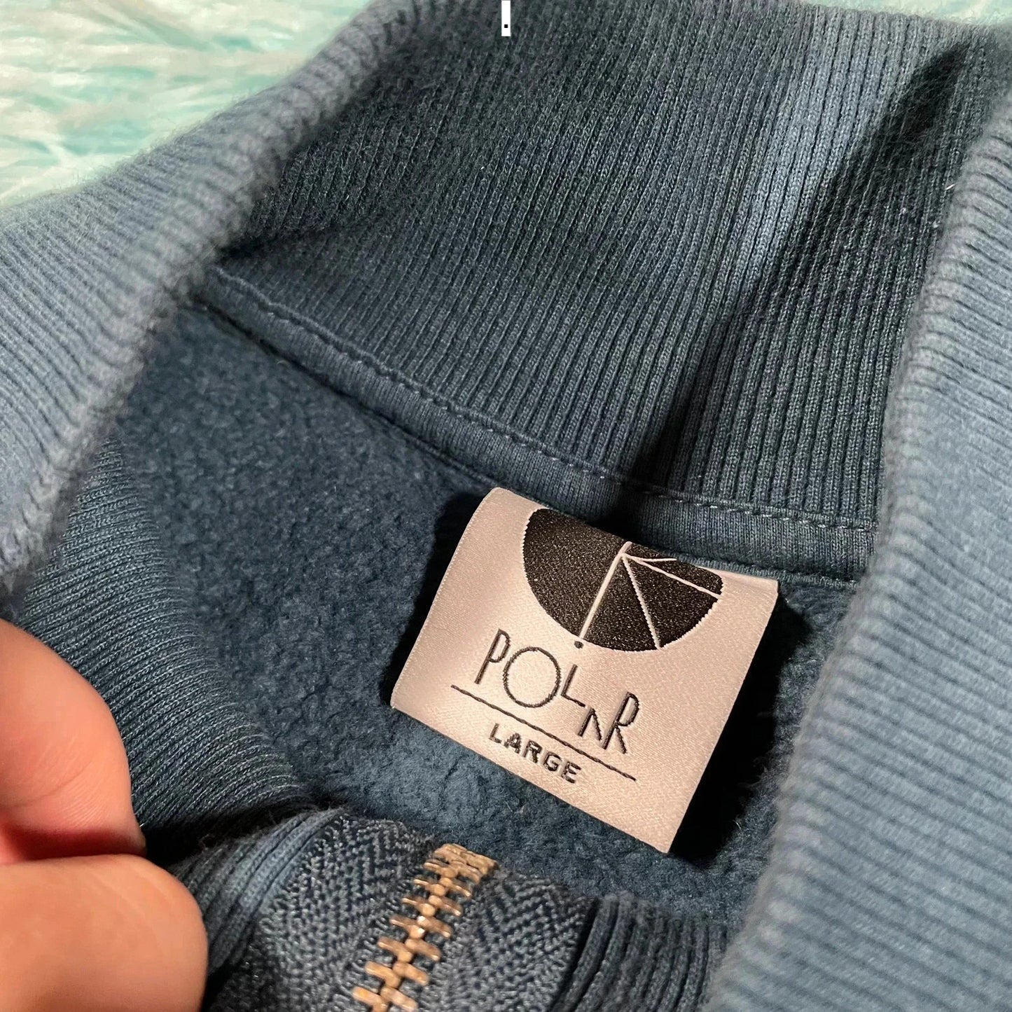 Navy Polar Sweatshirt Full Zip Heavyweight - Large