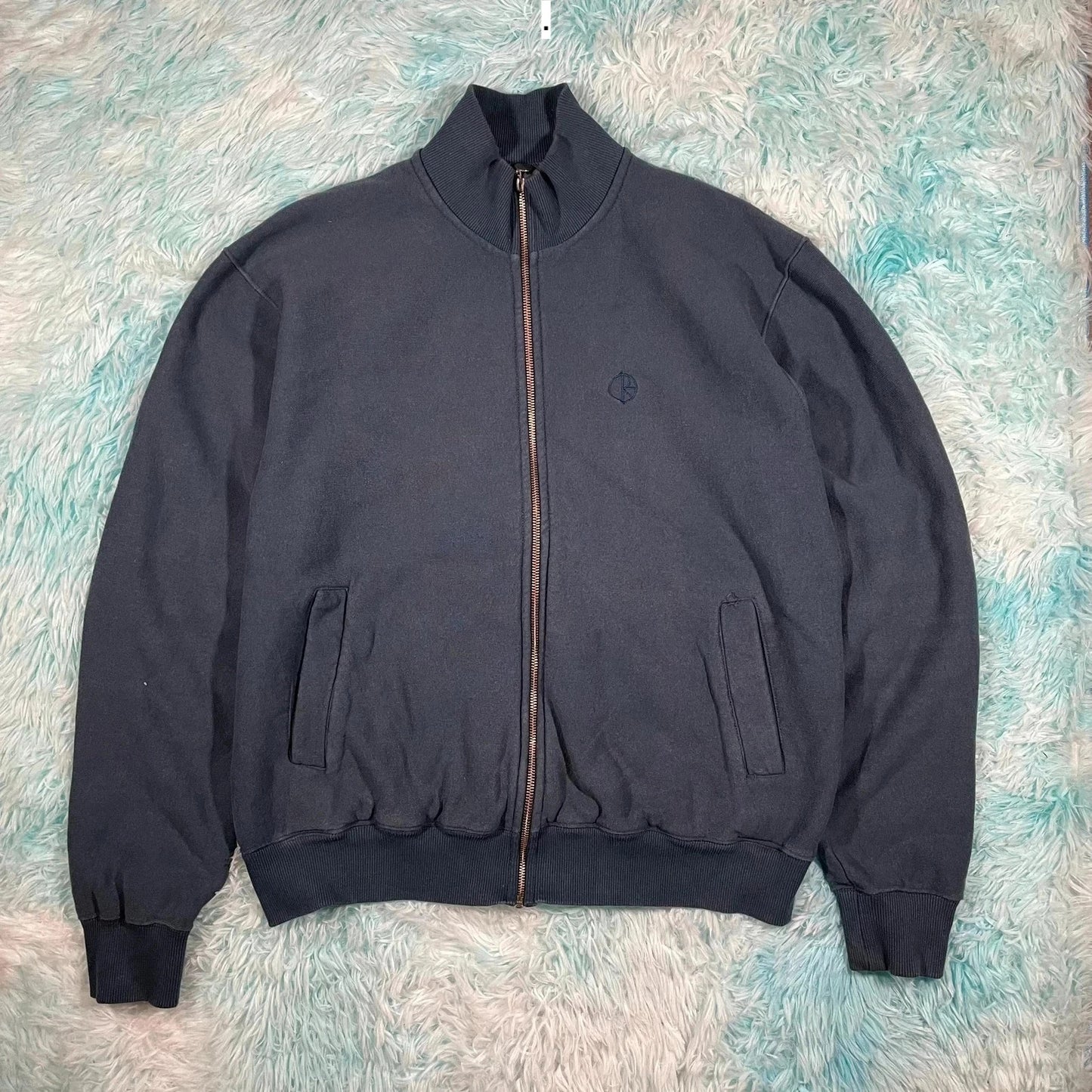 Navy Polar Sweatshirt Full Zip Heavyweight - Large