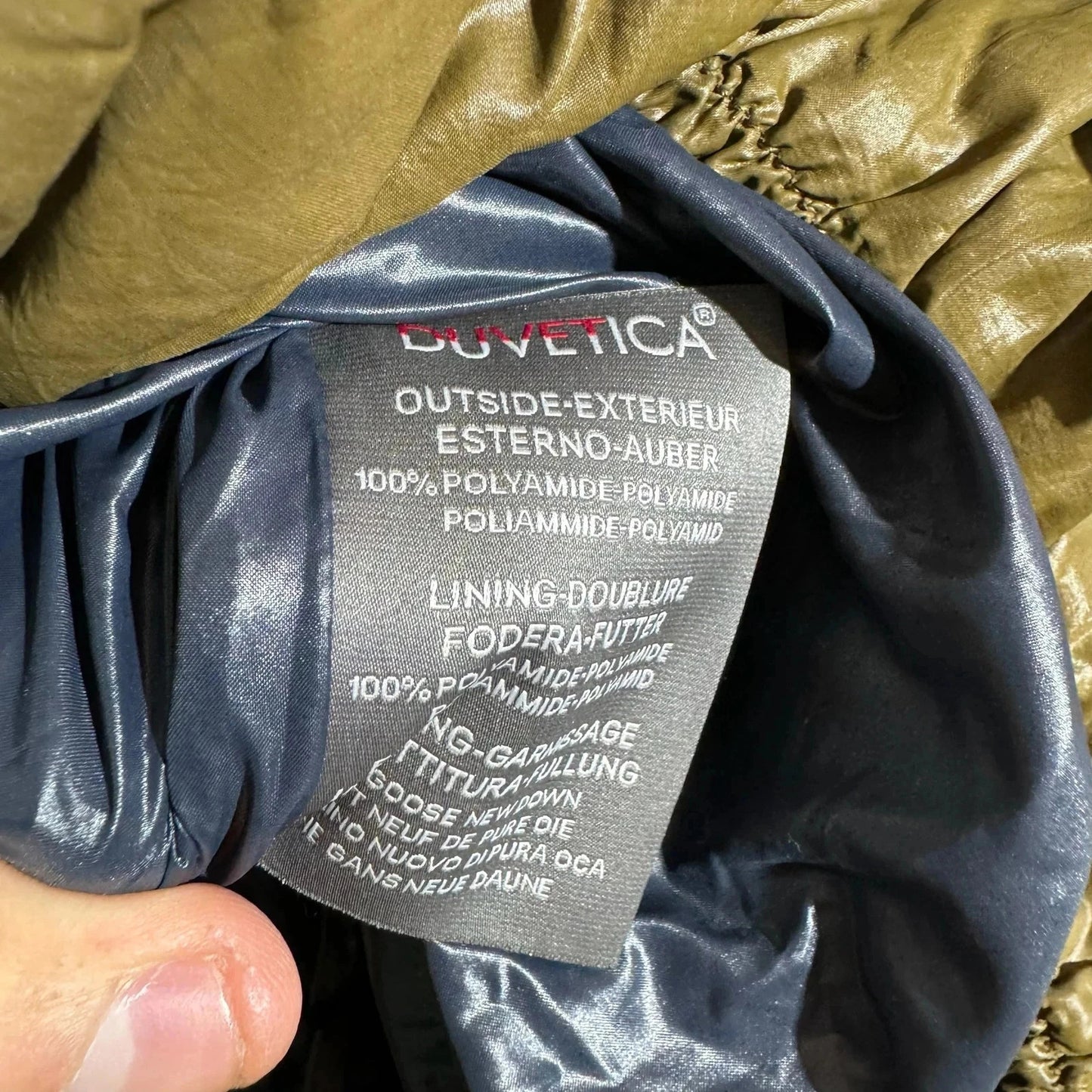 Khaki Duvetica Puffer Jacket Goose Down - Large