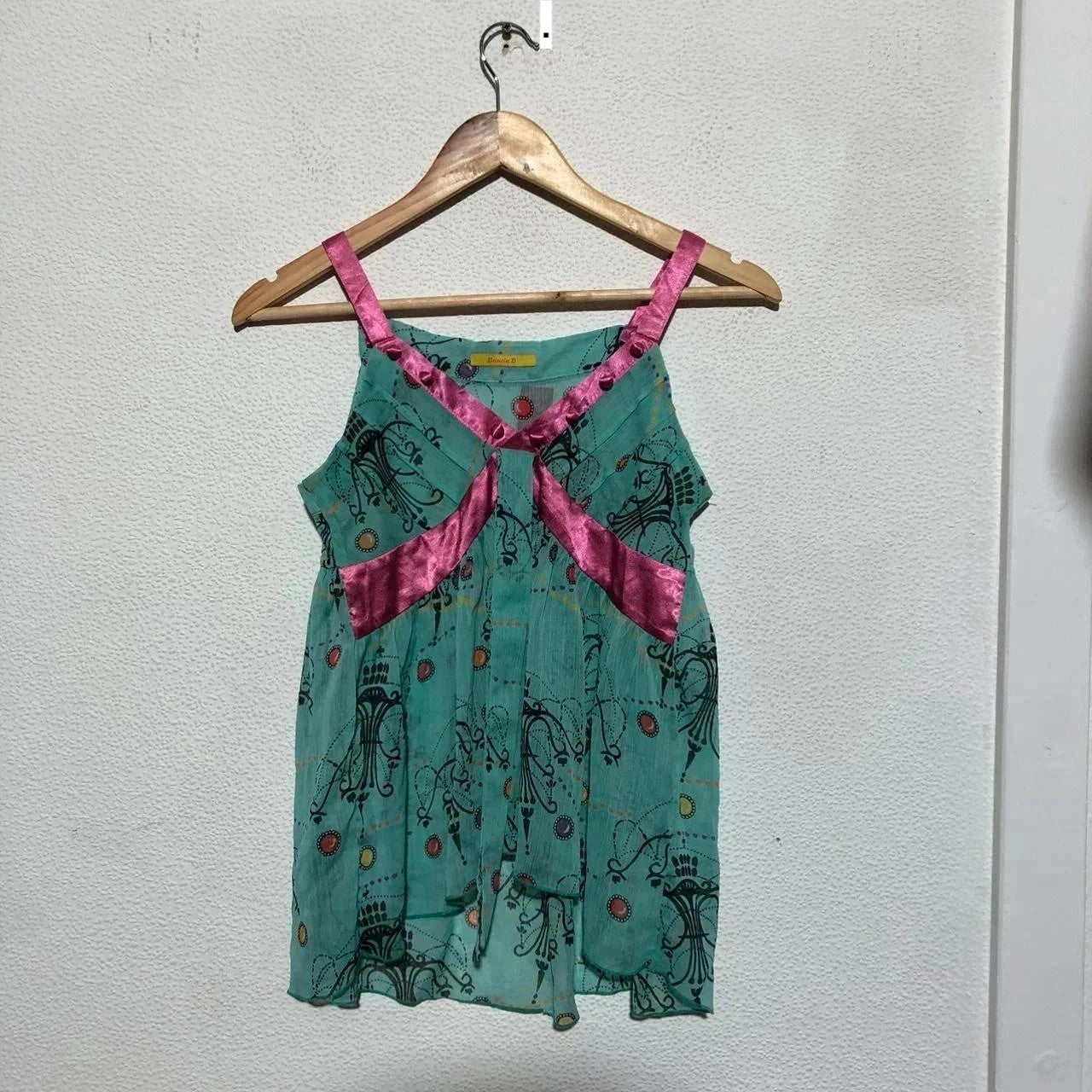 Vintage 00s Y2K Blue & Pink Cami Top Banilla B - Size 10