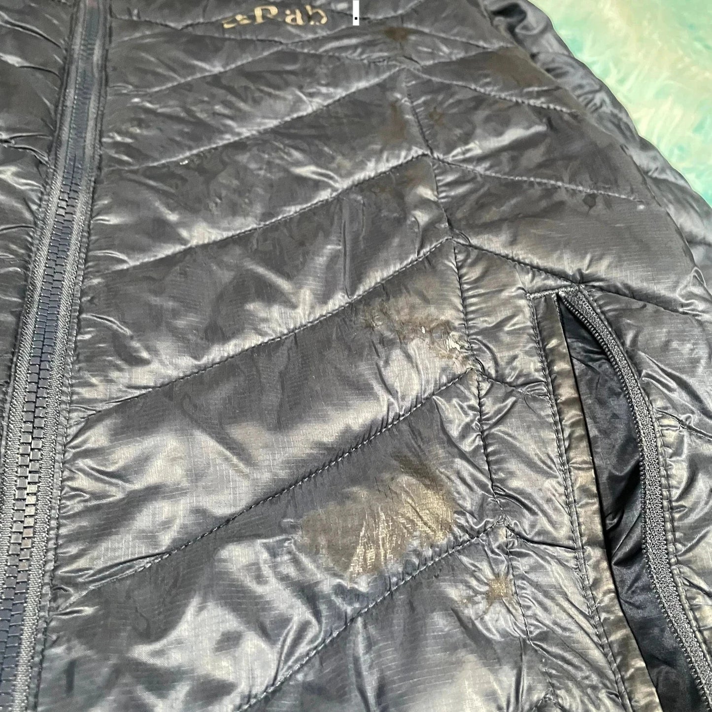 Navy Rab Puffer Jacket Microlight Pertex - Womens Small