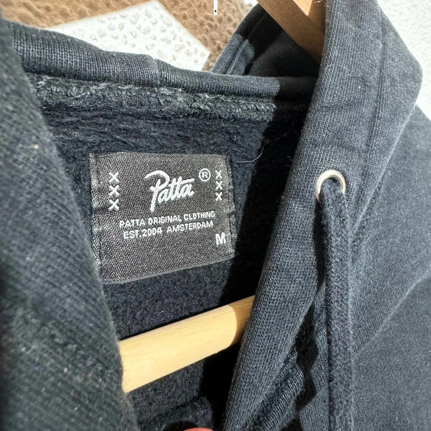 Black Patta Hoodie Plain - Medium