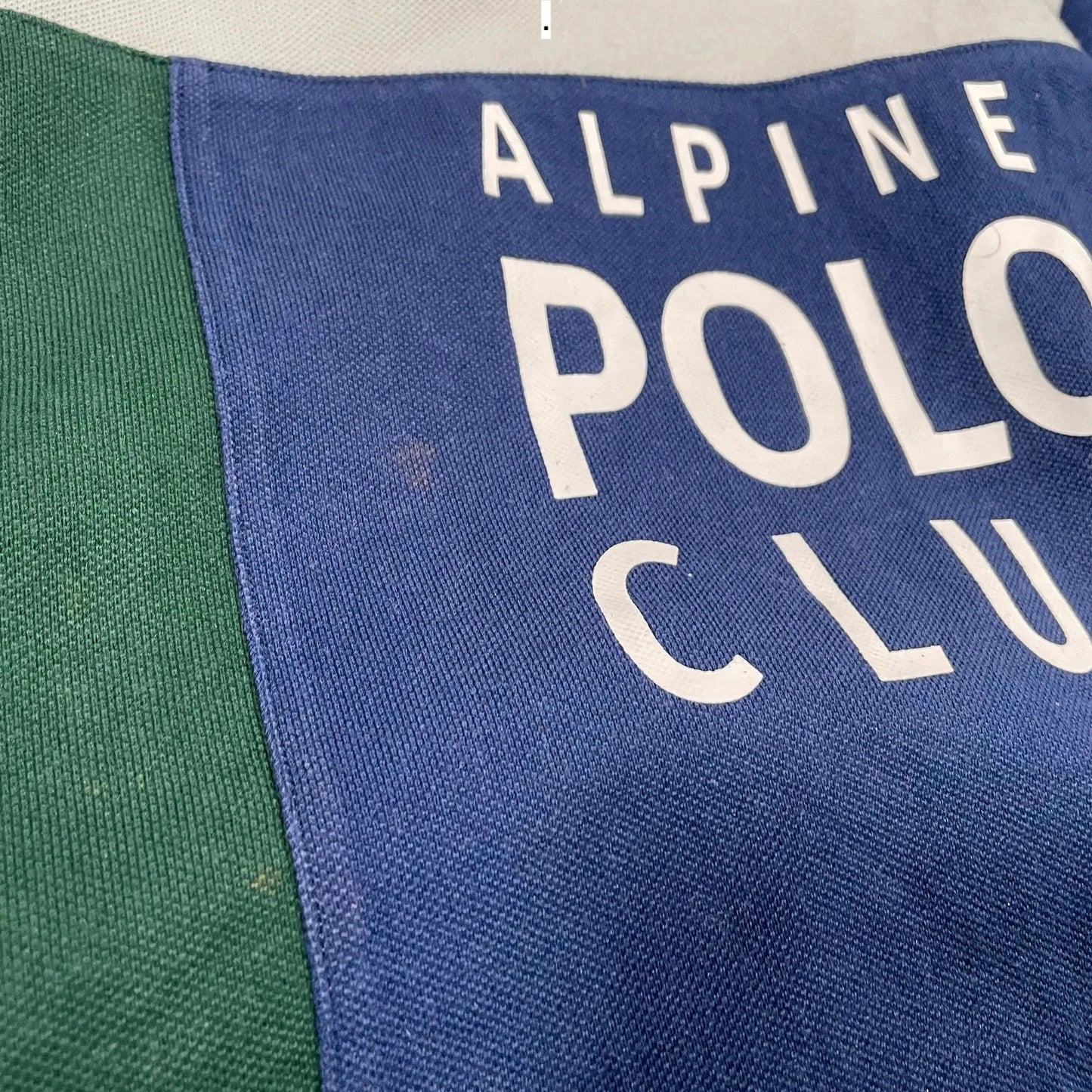 Navy & Green Hackett Polo Shirt Long Sleeve - Small