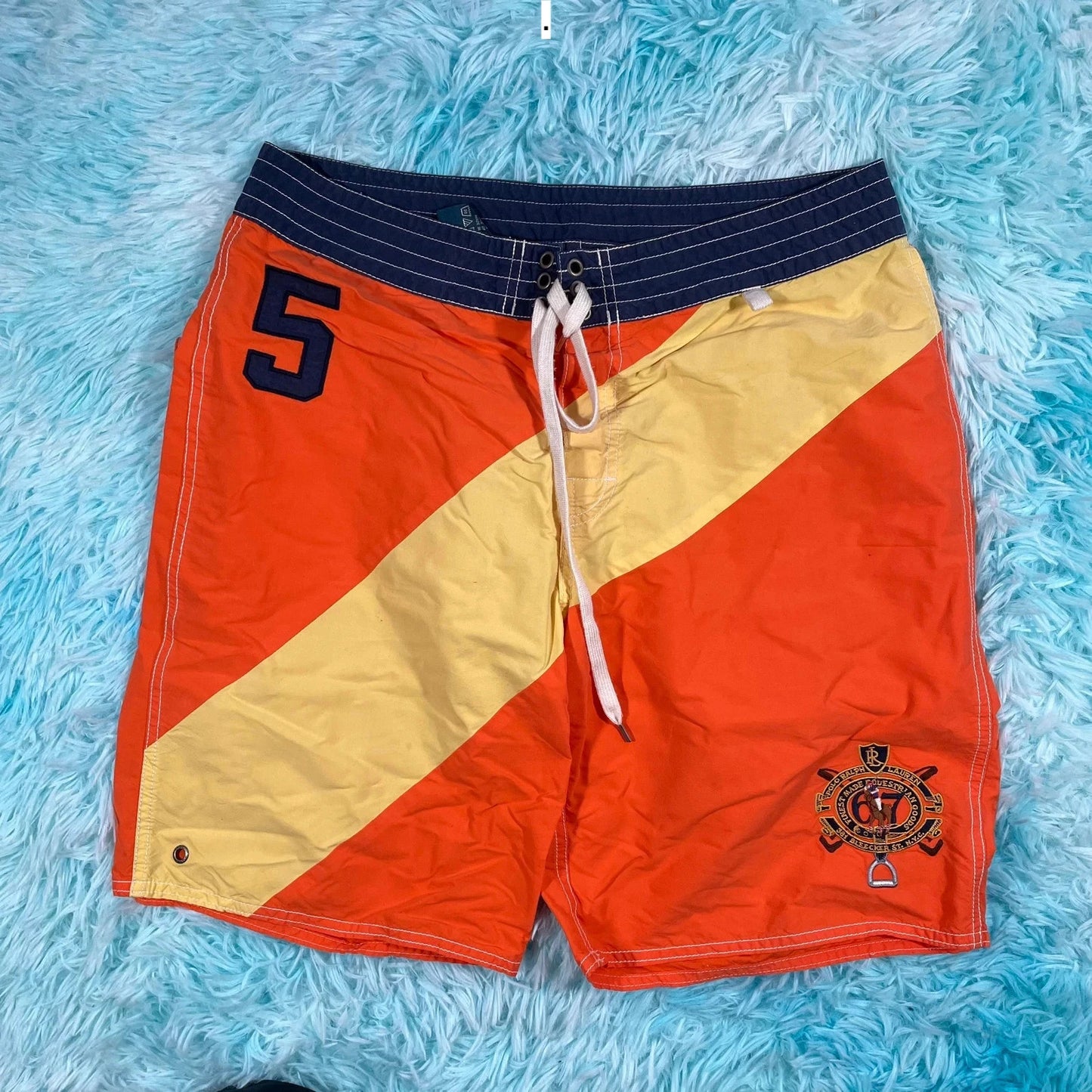 Vintage Orange Polo Ralph Lauren Swim Shorts - 32W