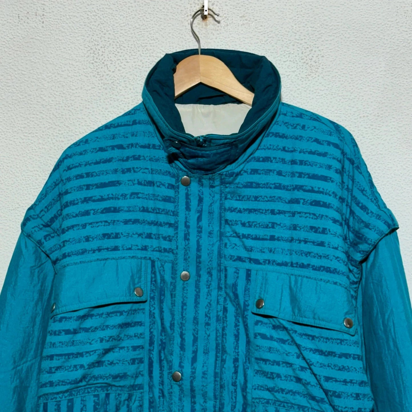 Vintage 90s Blue Funky Ski Puffer Jacket - Large
