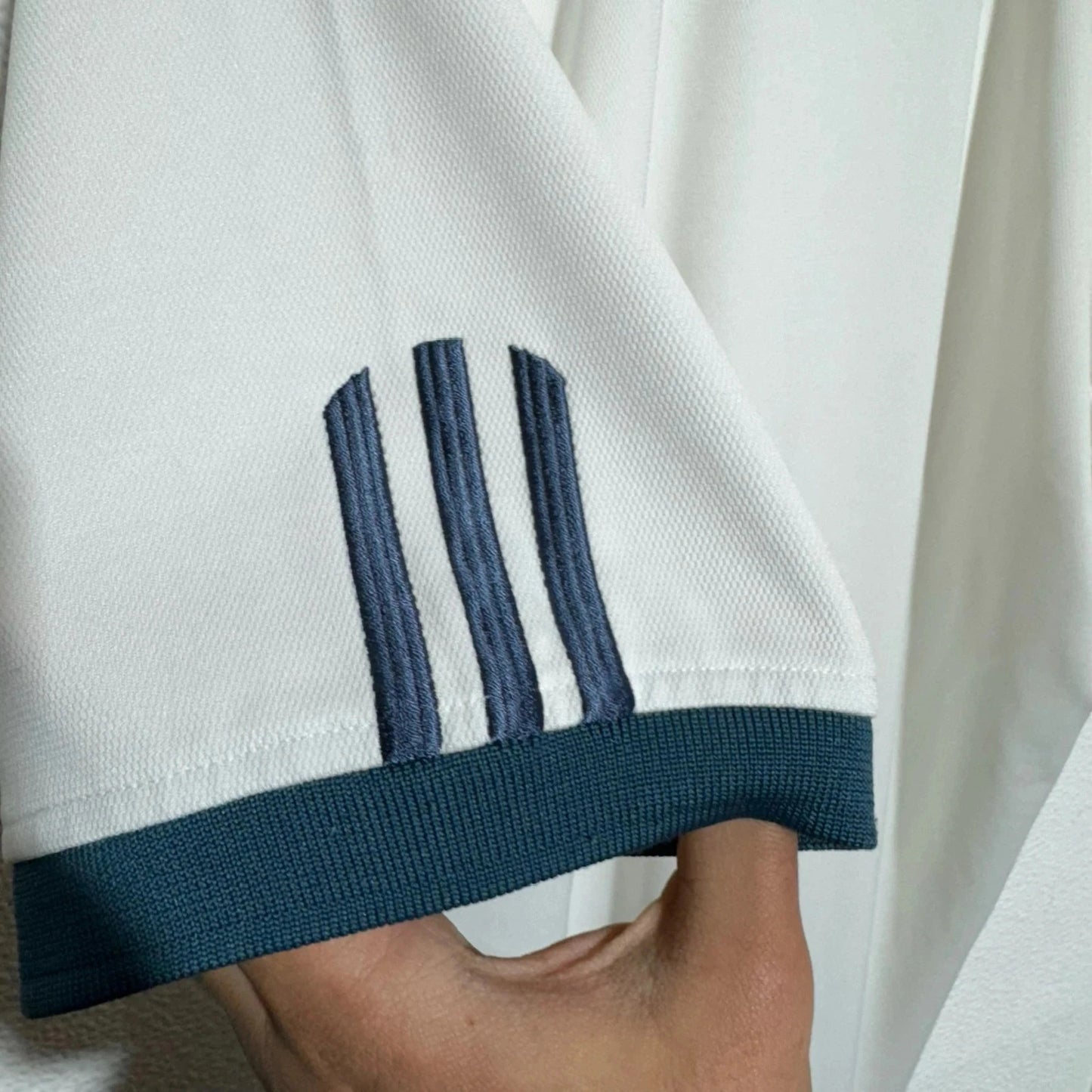 Vintage 90s White Adidas Tennis Polo Shirt - Large