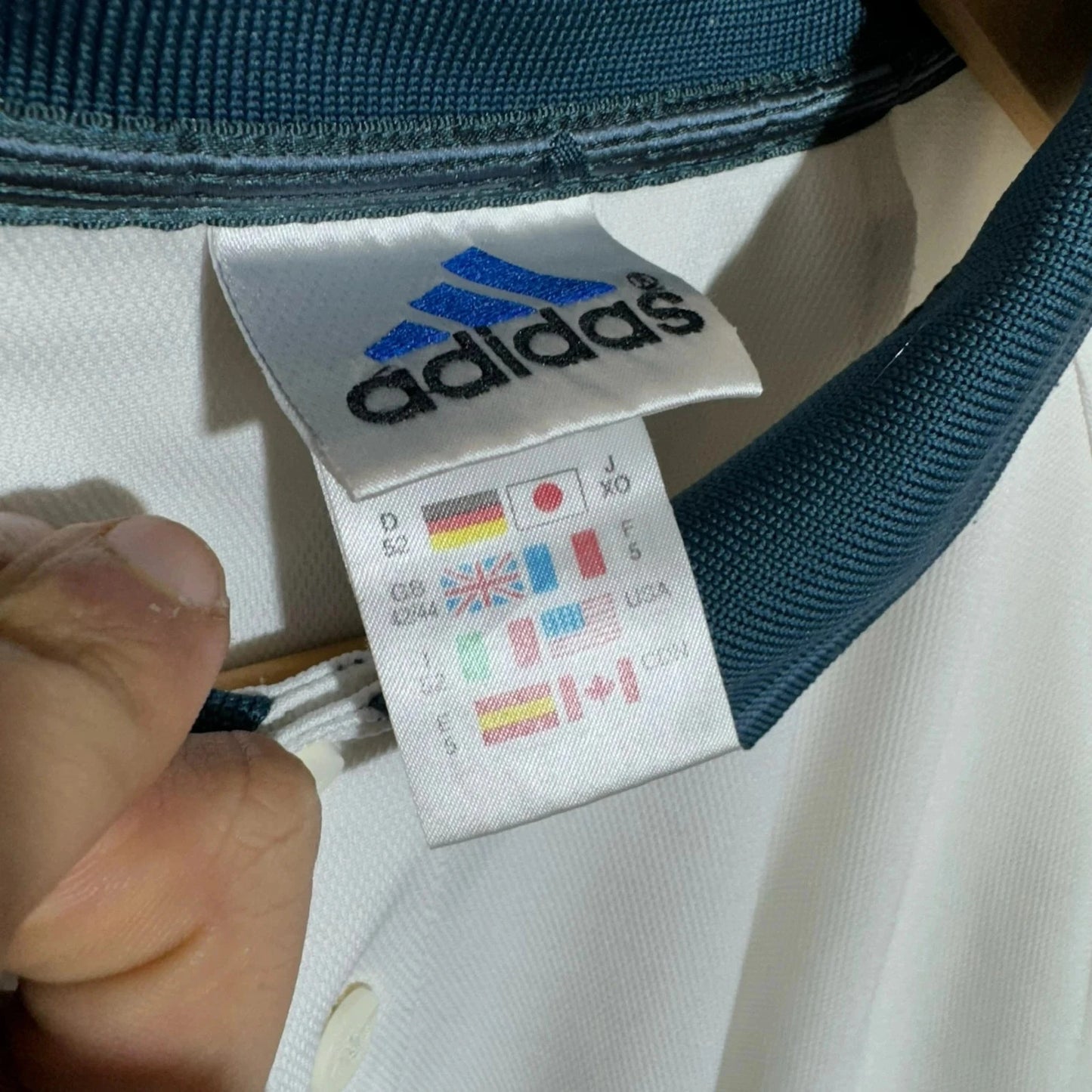 Vintage 90s White Adidas Tennis Polo Shirt - Large