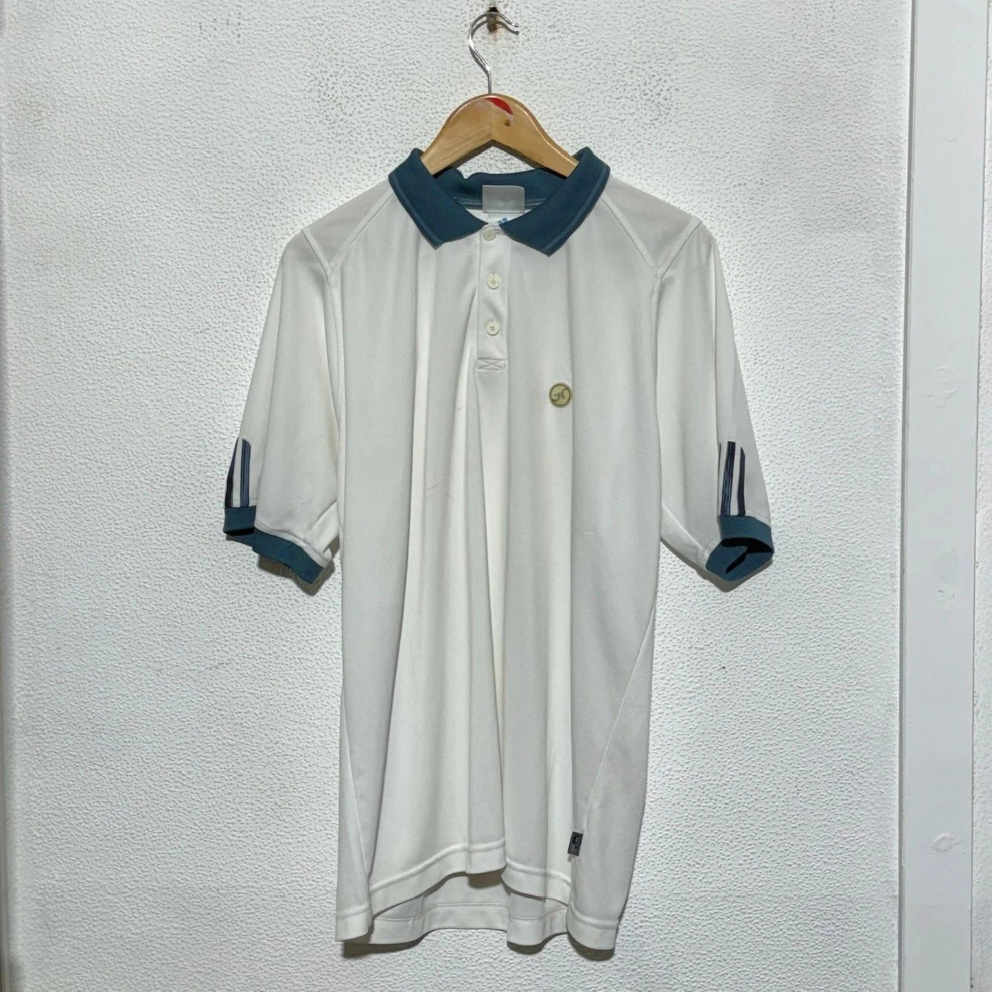 Vintage 90s White Adidas Tennis Polo Shirt - Large