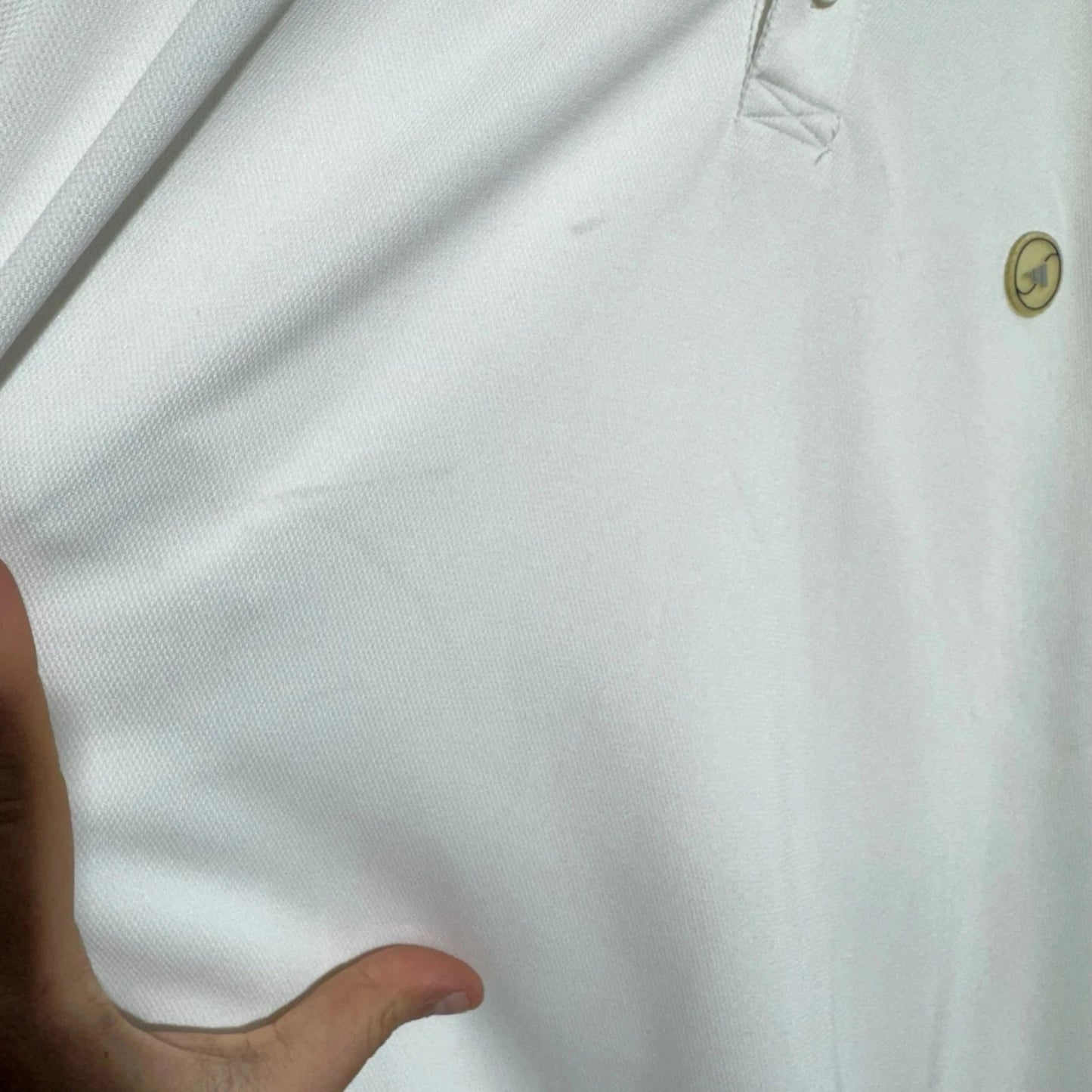 Vintage 90s White Adidas Tennis Polo Shirt - Large