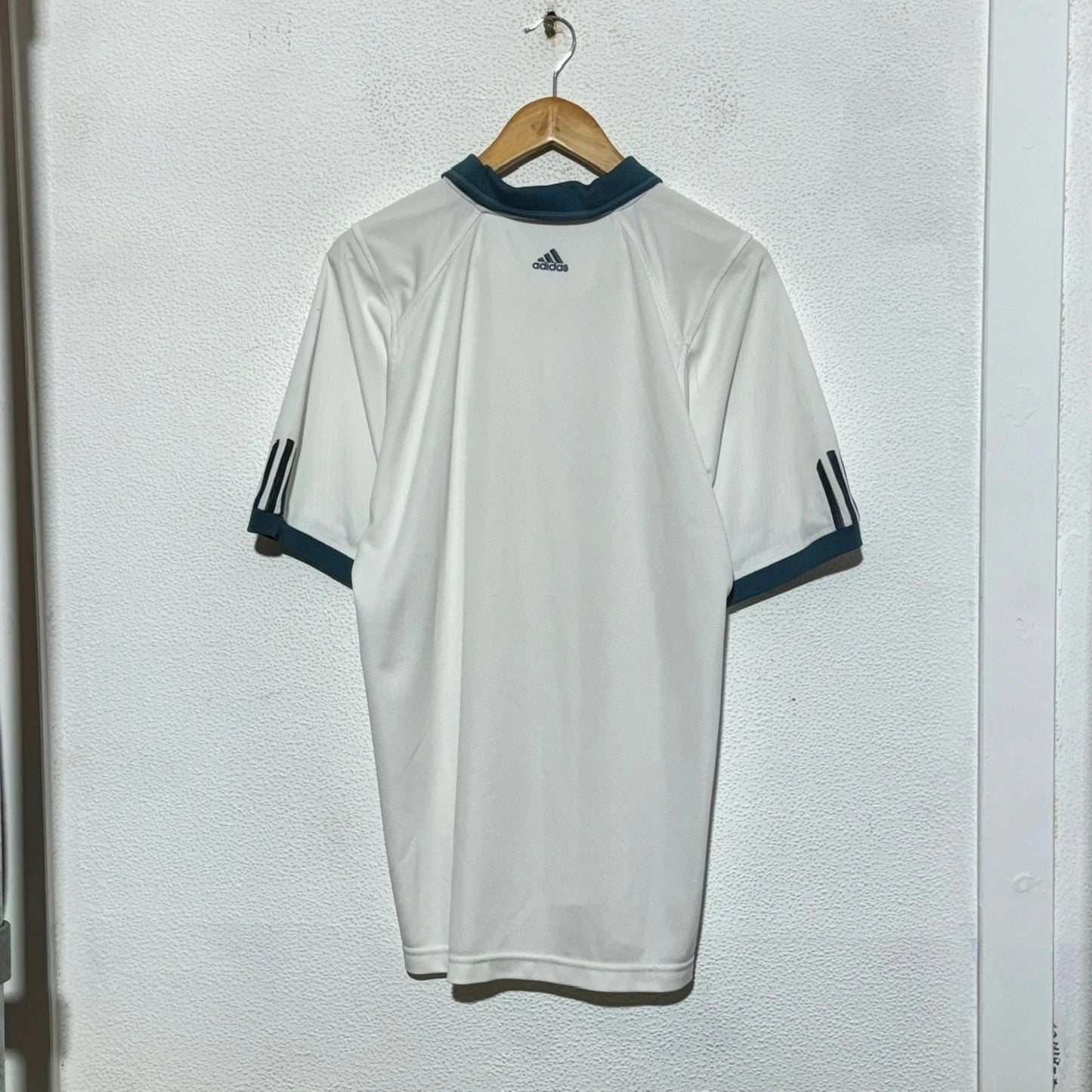 Vintage 90s White Adidas Tennis Polo Shirt - Large