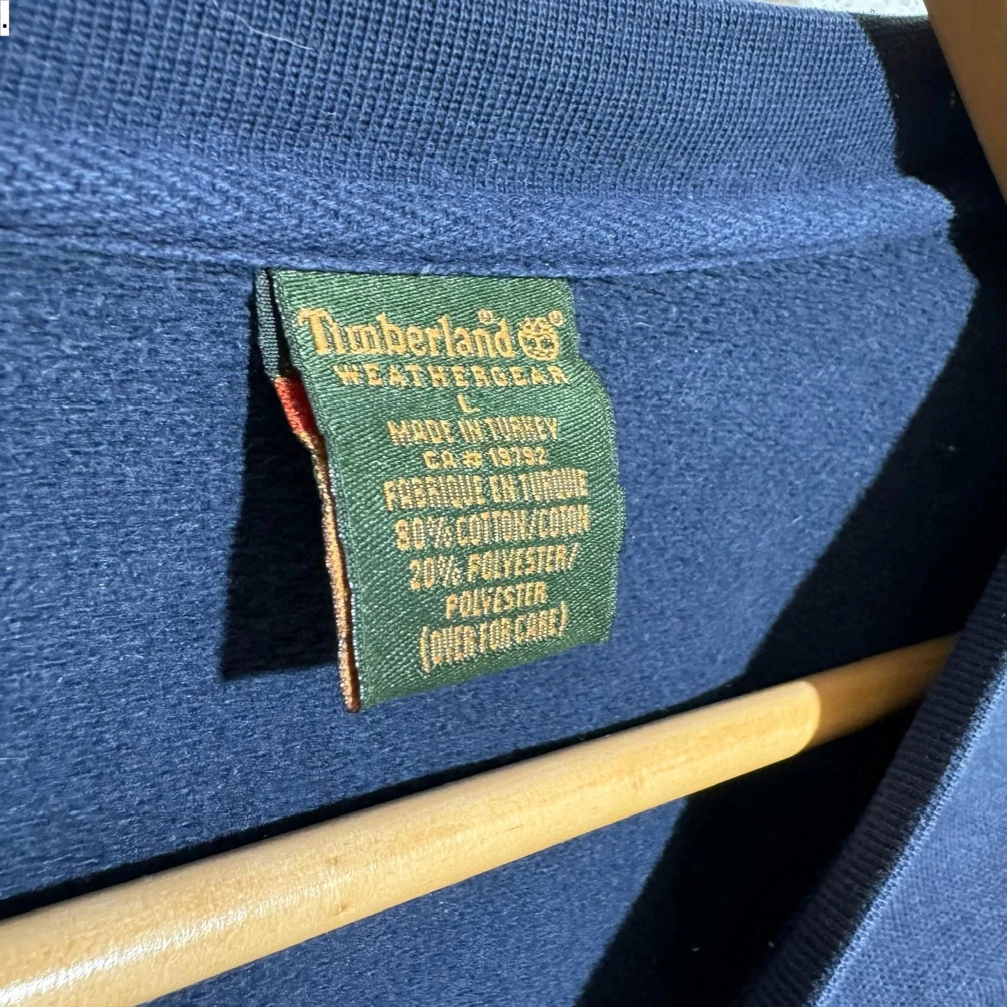Vintage 90s Navy Timberland Sweatshirt Logo - Large