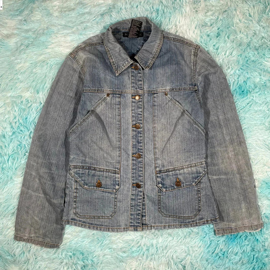 Vintage Y2K Denim Jacket Metro Girl - Medium