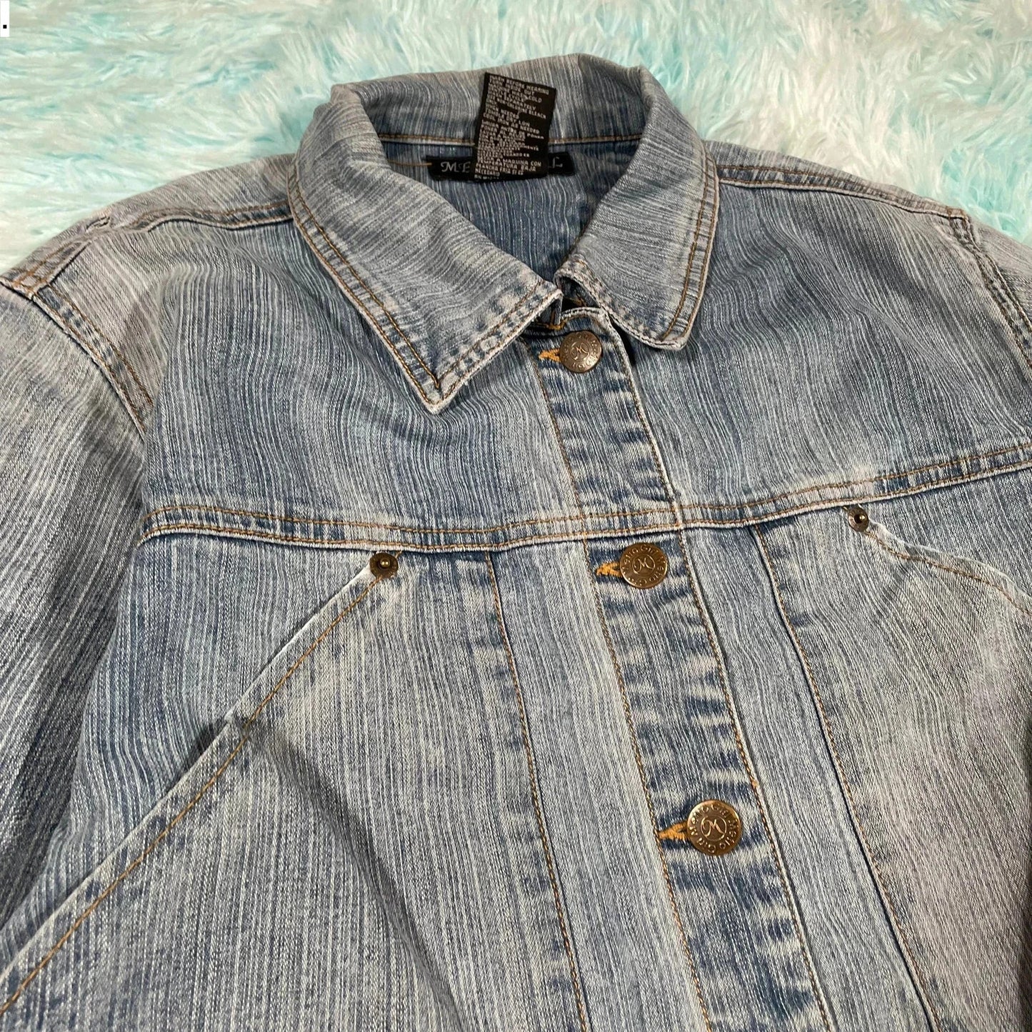 Vintage Y2K Denim Jacket Metro Girl - Medium