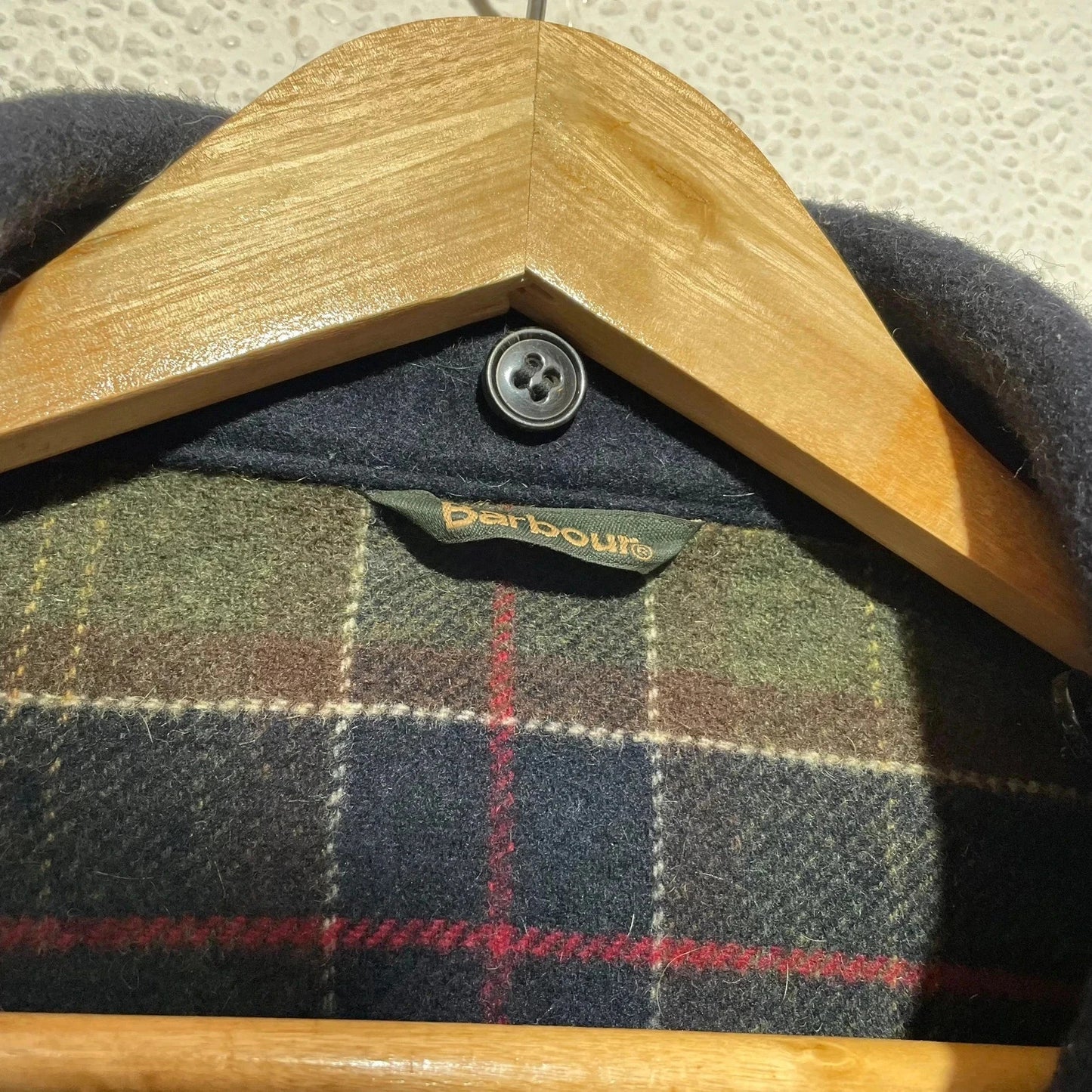 Dark Navy Barbour Wool Jacket - Large