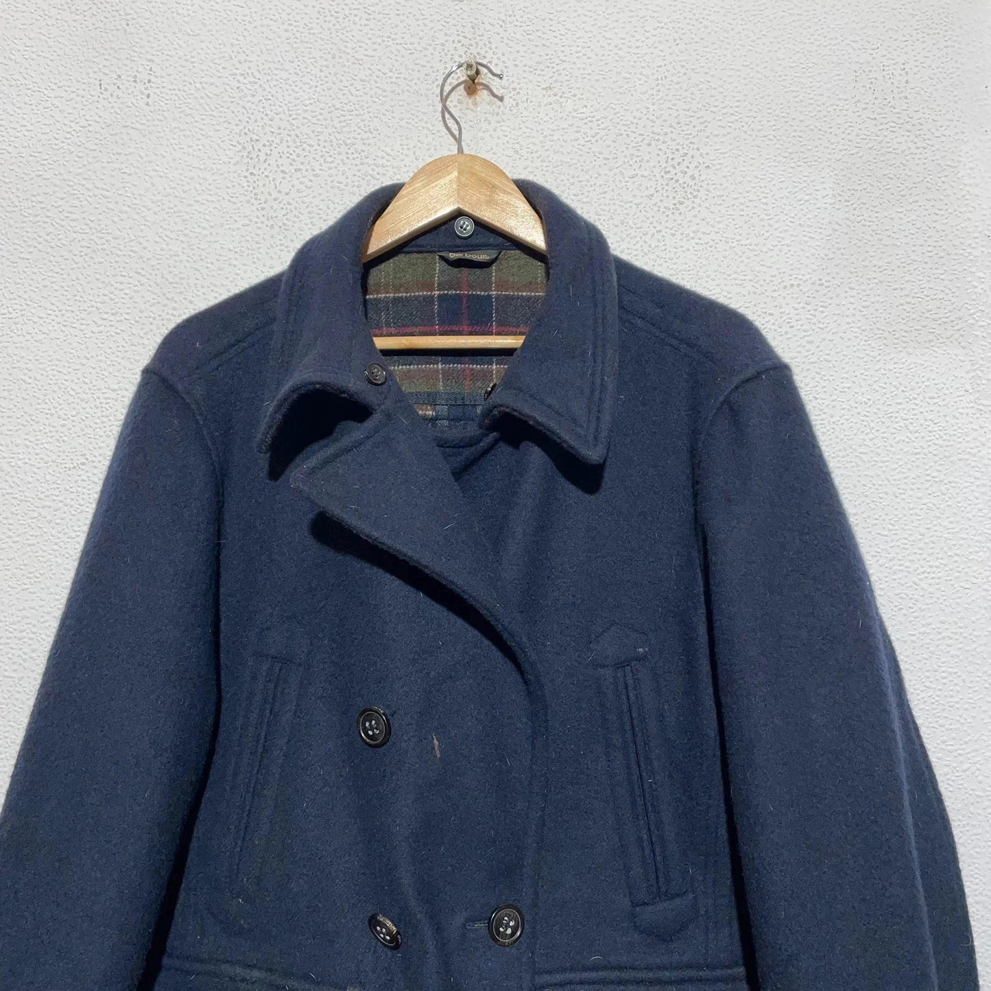 Dark Navy Barbour Wool Jacket - Large