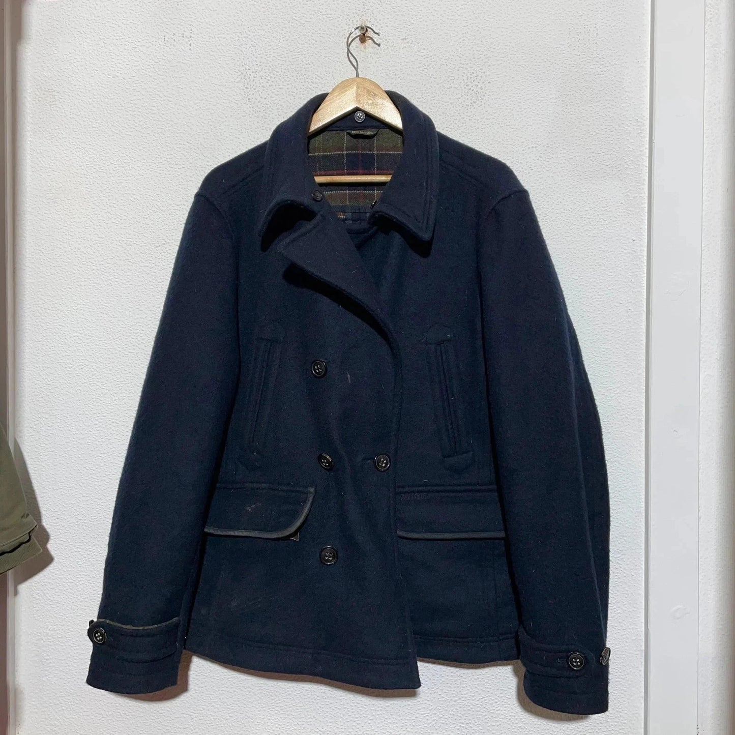 Dark Navy Barbour Wool Jacket - Large