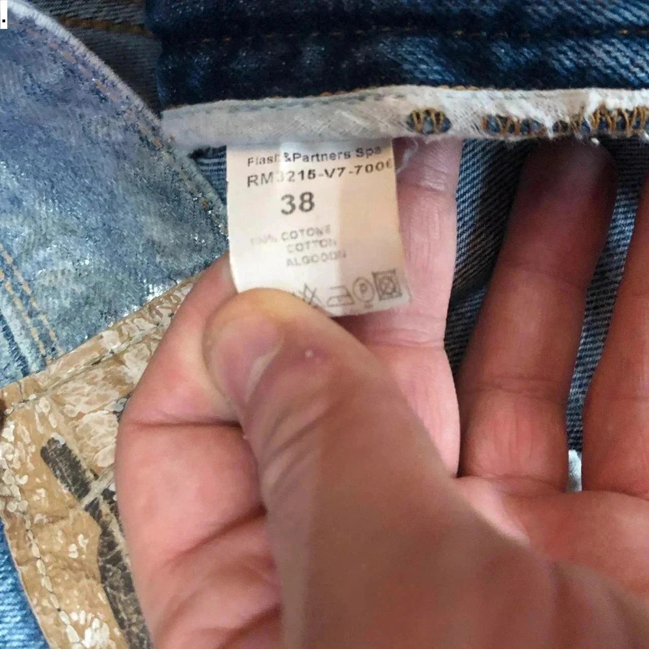 Vintage 90s Embroidered Jeans - 38W 32L