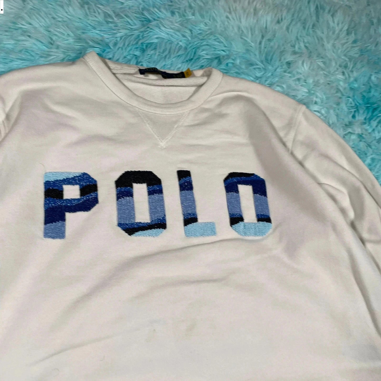 White Polo Ralph Lauren Sweatshirt Spellout - Womens XL