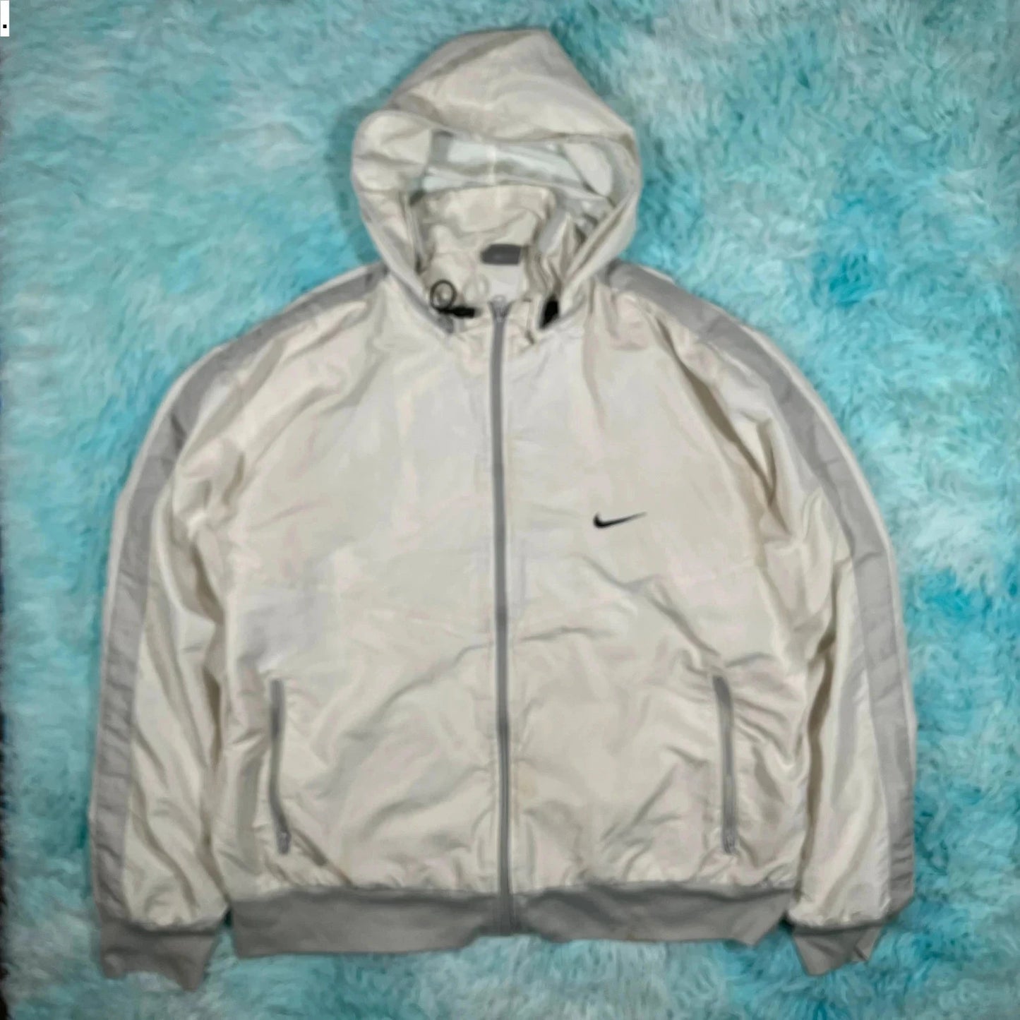 Vintage 00s Y2K White Nike Track Jacket - XL