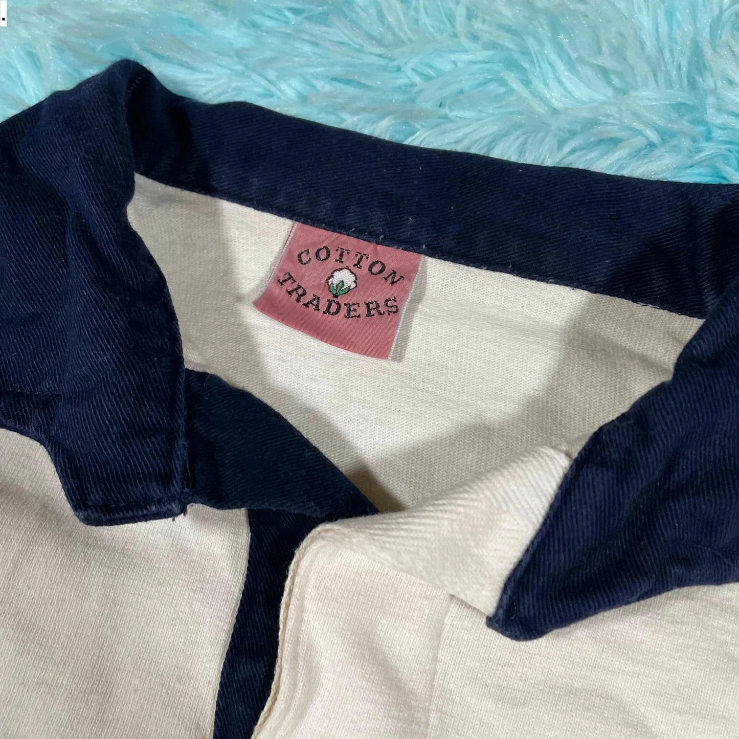 Vintage 80s White Scotland Rugby Shirt Cotton Traders - Large