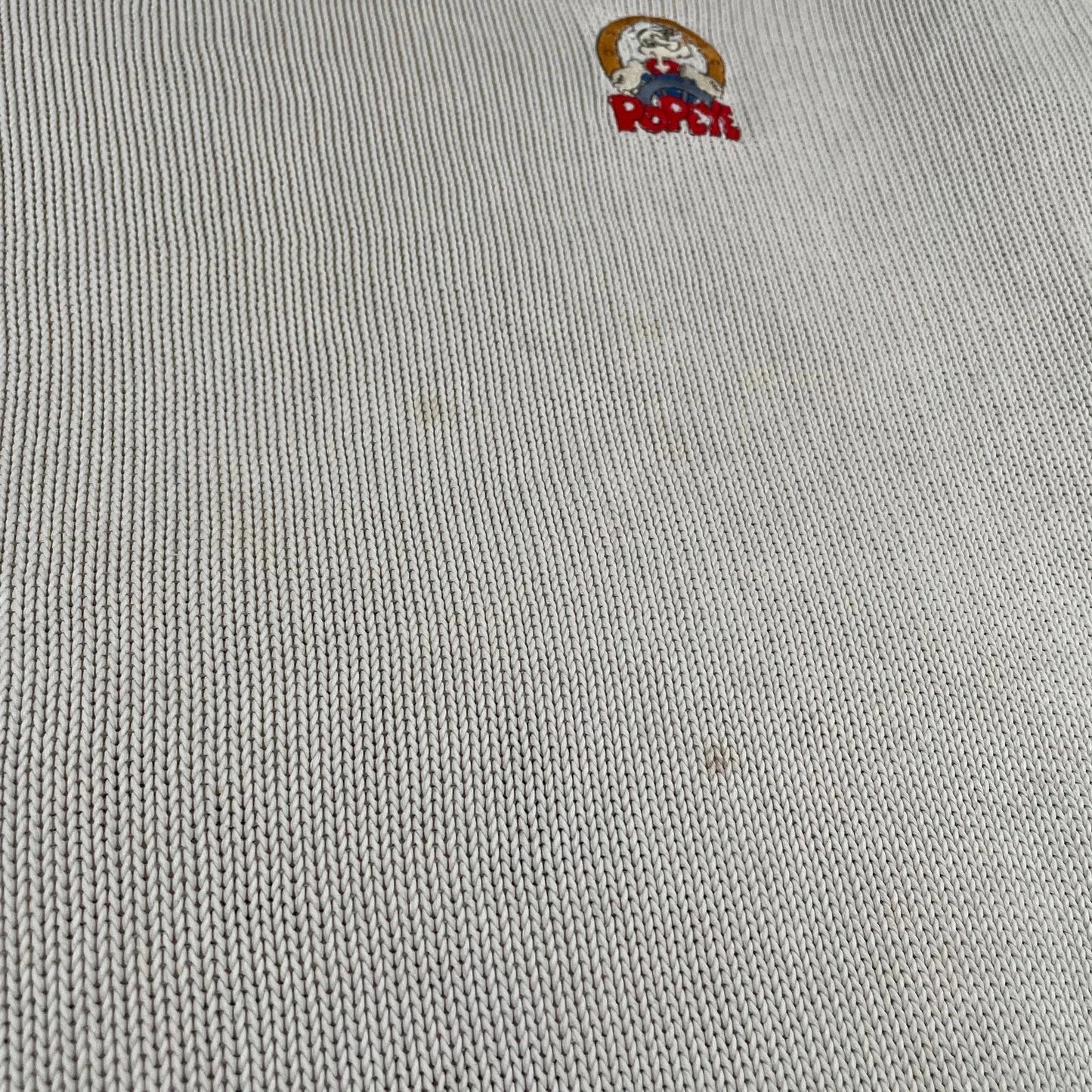 Vintage 90s White Popeye Knitted Jumper - XXL