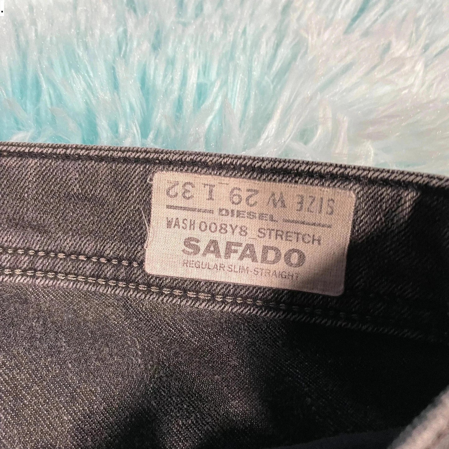 Dark Grey Diesel Jeans Safado Slim Straight Leg - 29W 32L