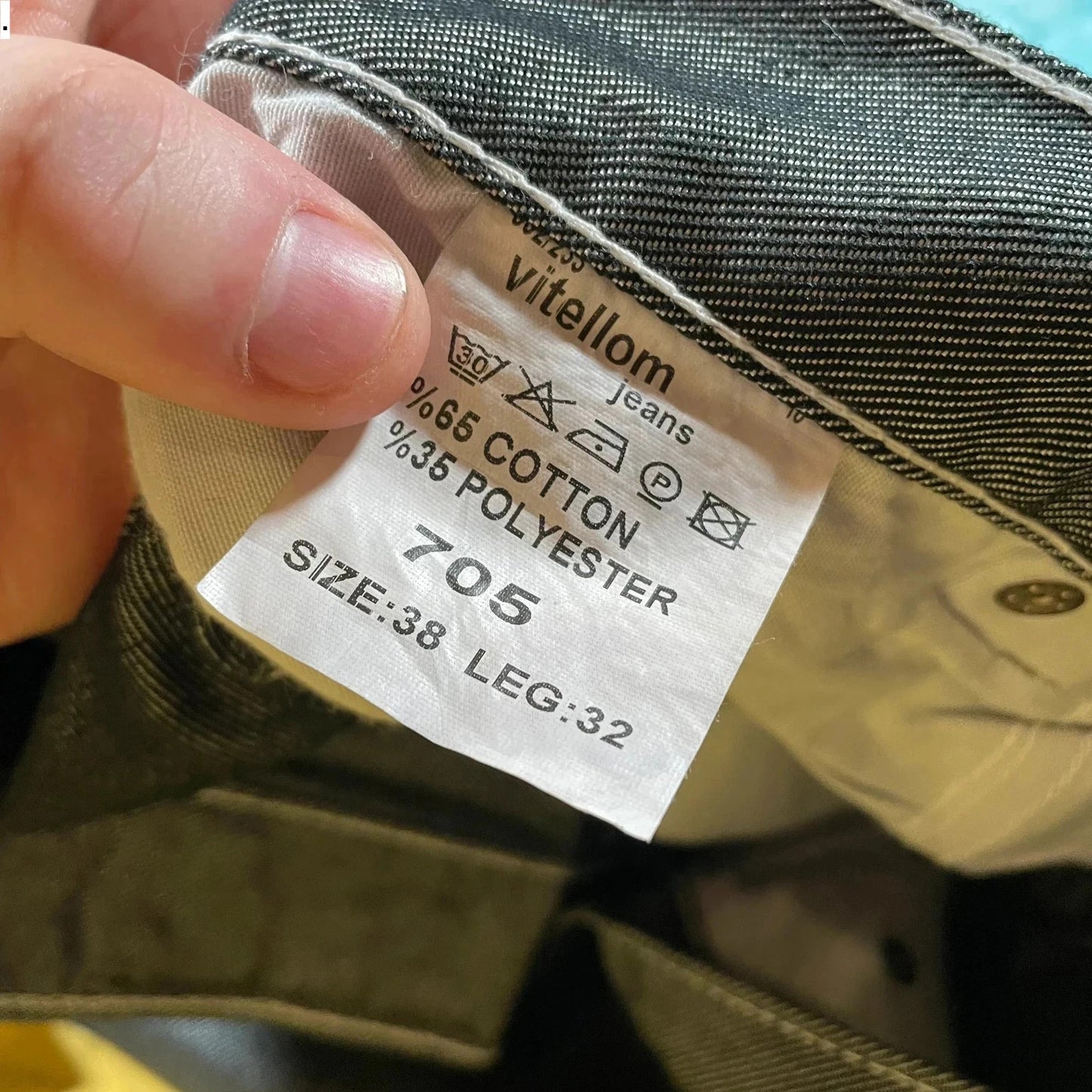 Deadstock Vintage 90s Vitellom Jeans Silver - 38W 32L