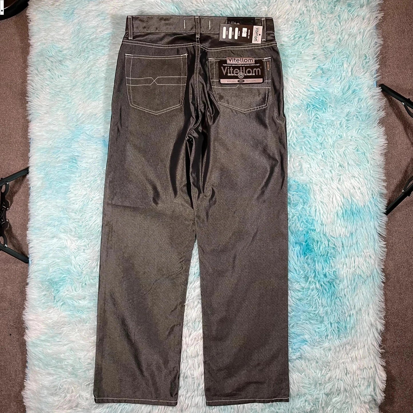 Deadstock Vintage 90s Vitellom Jeans Silver - 38W 32L