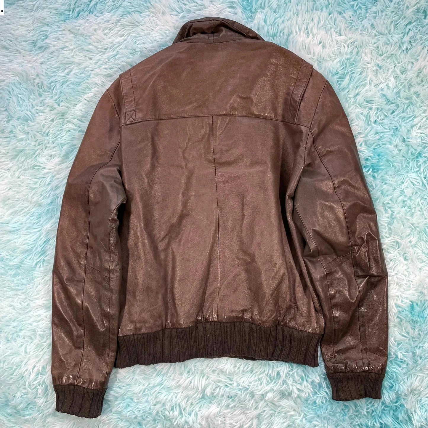 Vintage 00s Fitted Leather Jacket Topman - Medium