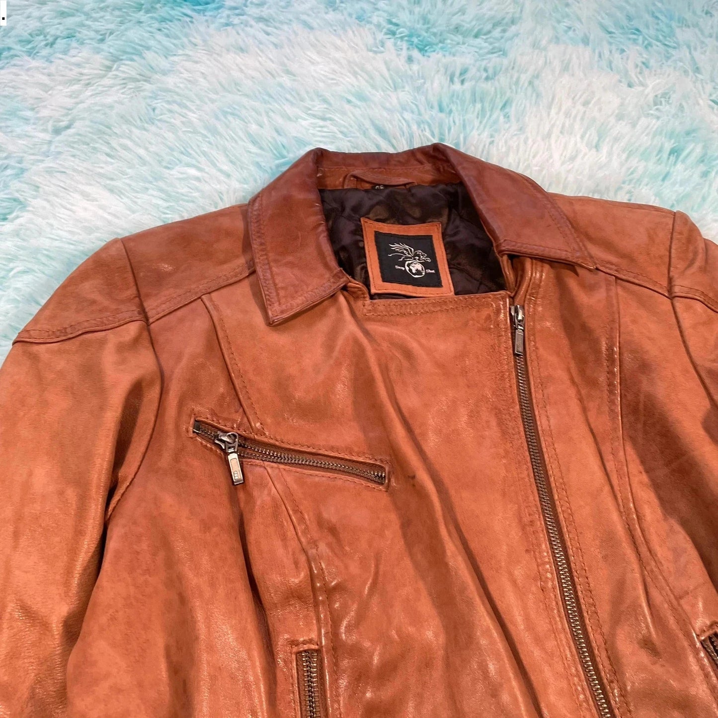 Vintage Brown Snapshot Leather Jacket - XL