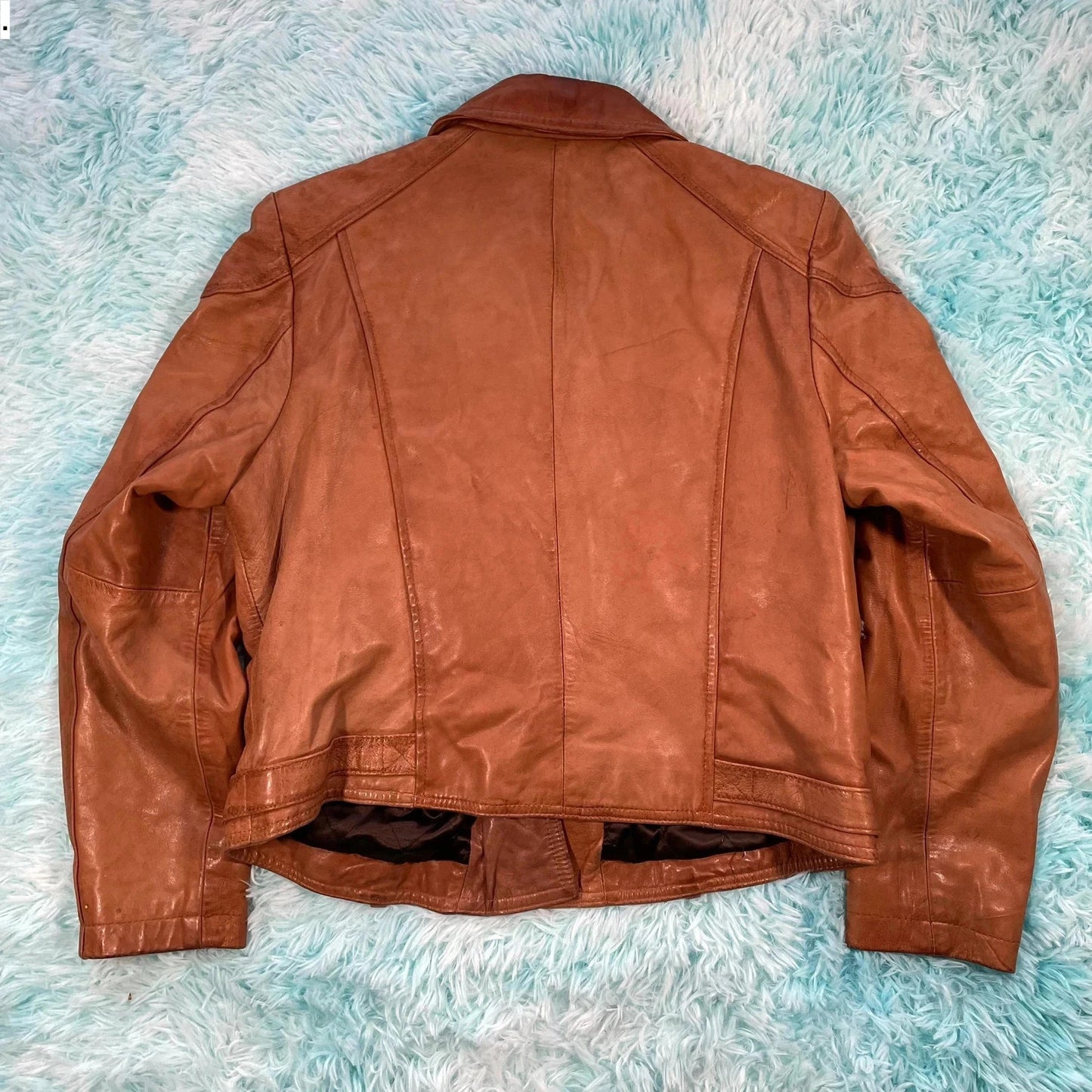 Vintage Brown Snapshot Leather Jacket - XL