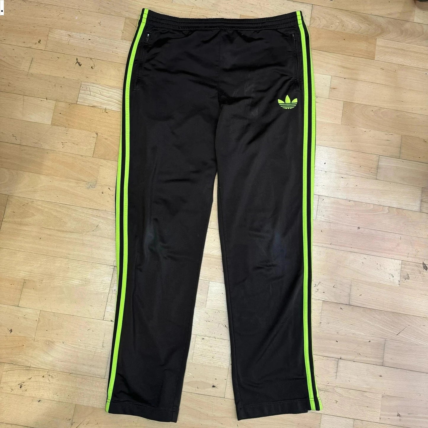 Vintage 00s Adidas Tracksuit Bottoms Brown & Green - Large