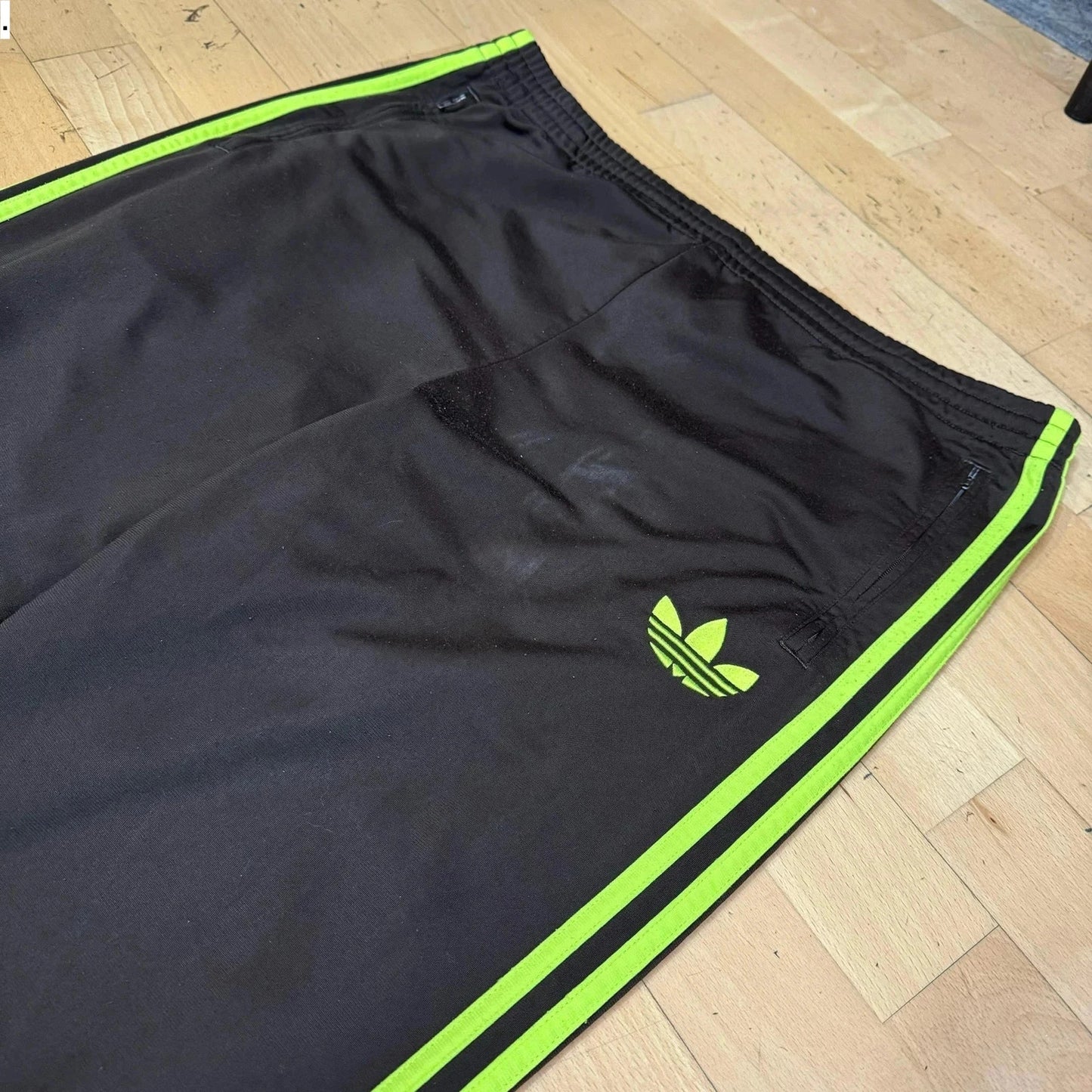 Vintage 00s Adidas Tracksuit Bottoms Brown & Green - Large