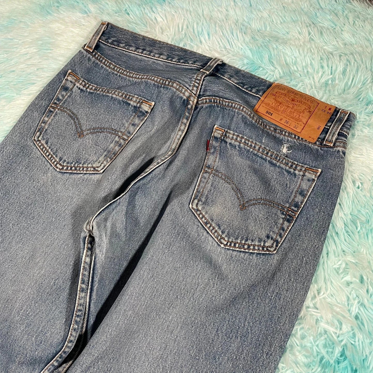 Vintage 90s Blue Levi’s 501 Jeans Straight Leg - W36 L32