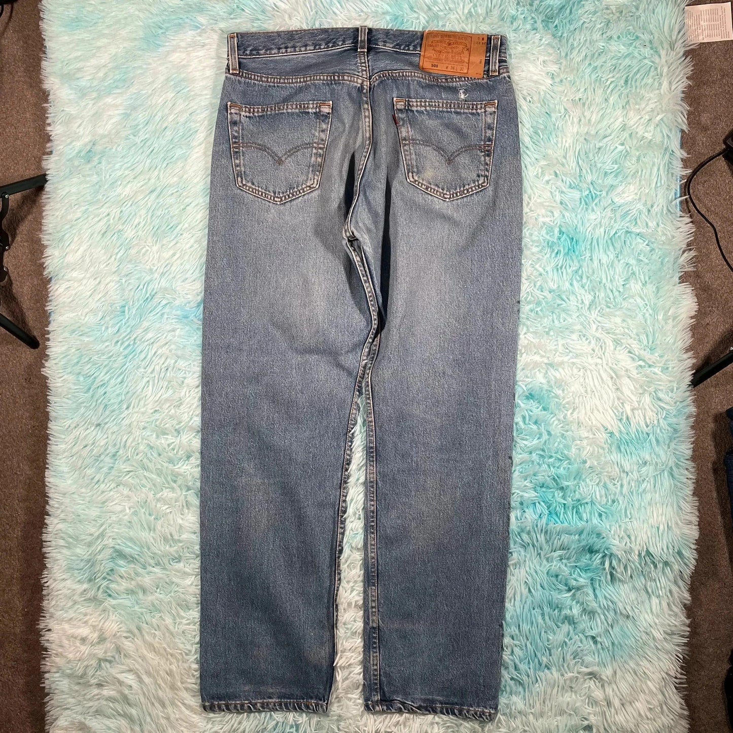 Vintage 90s Blue Levi’s 501 Jeans Straight Leg - W36 L32