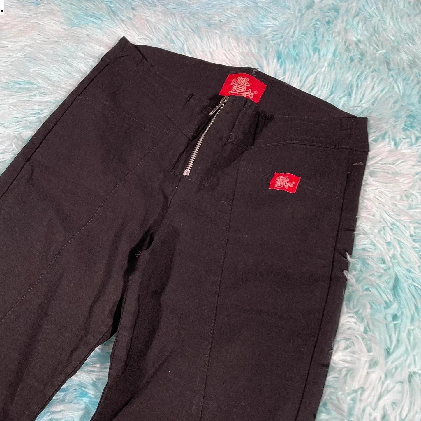 Vintage 00s Y2K Black Miss Sexy Trousers - Size 10