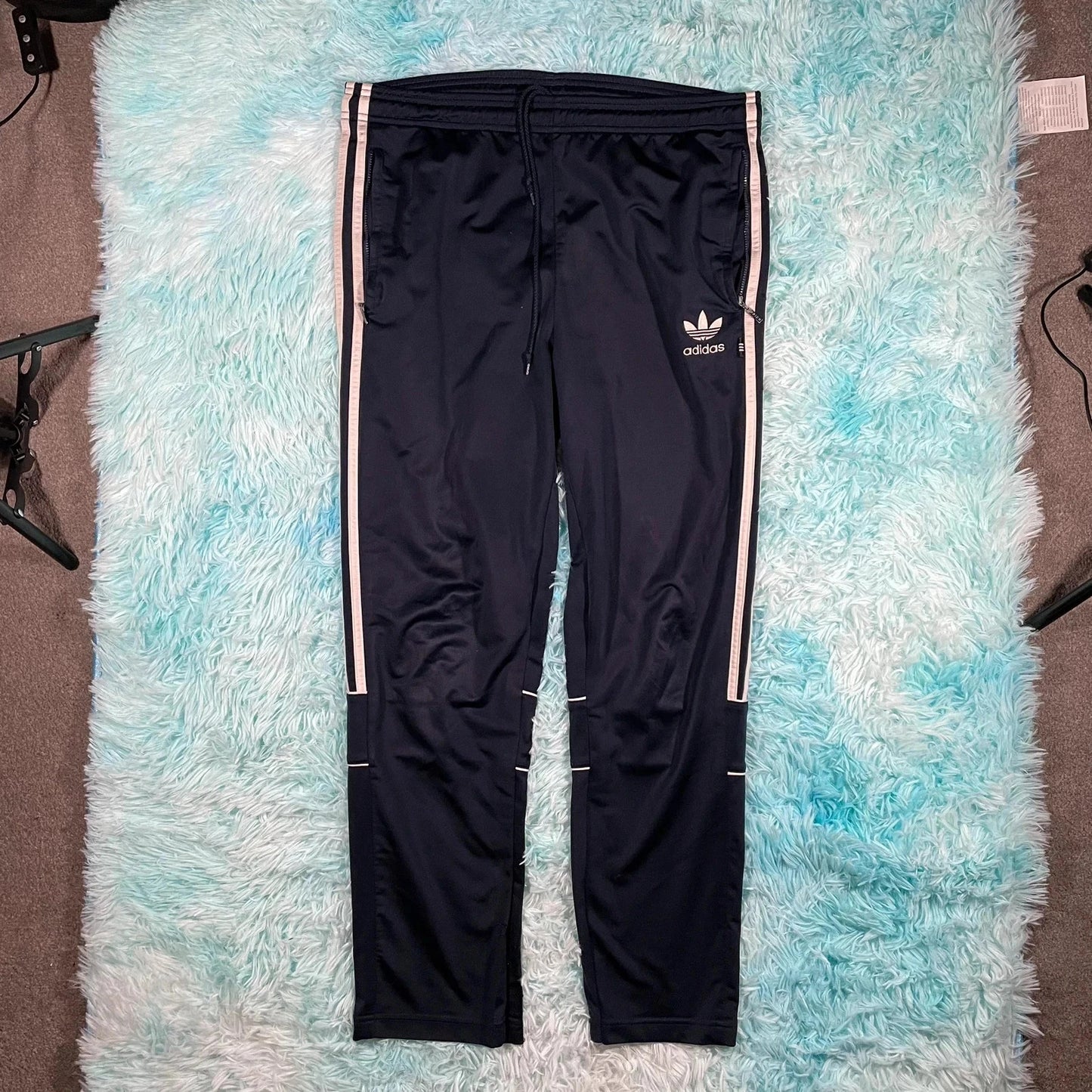 Vintage 90s Navy Adidas Tracksuit Bottoms - Medium