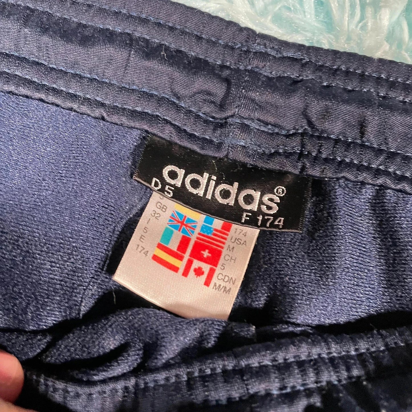 Vintage 90s Navy Adidas Tracksuit Bottoms - Medium