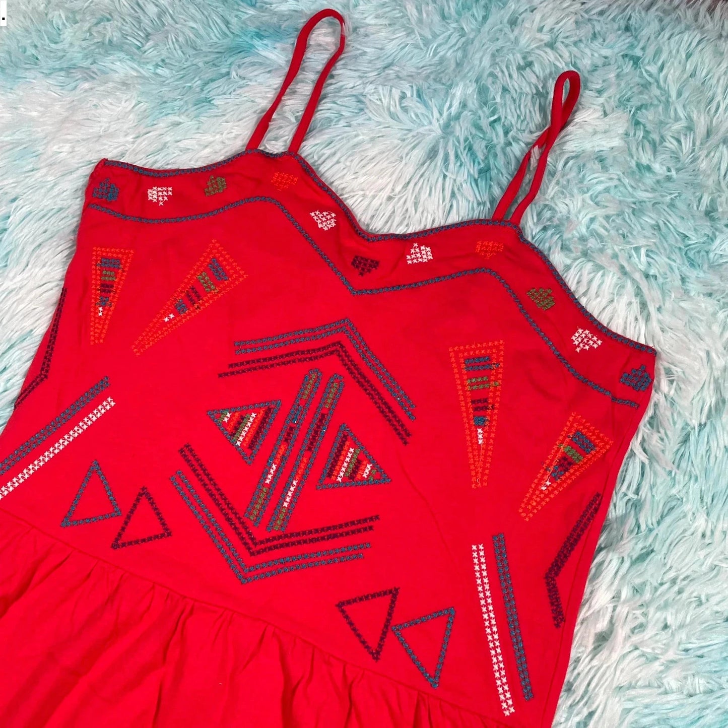 Vintage 00s Y2K Red Cami Top Ocean Club - Size 14