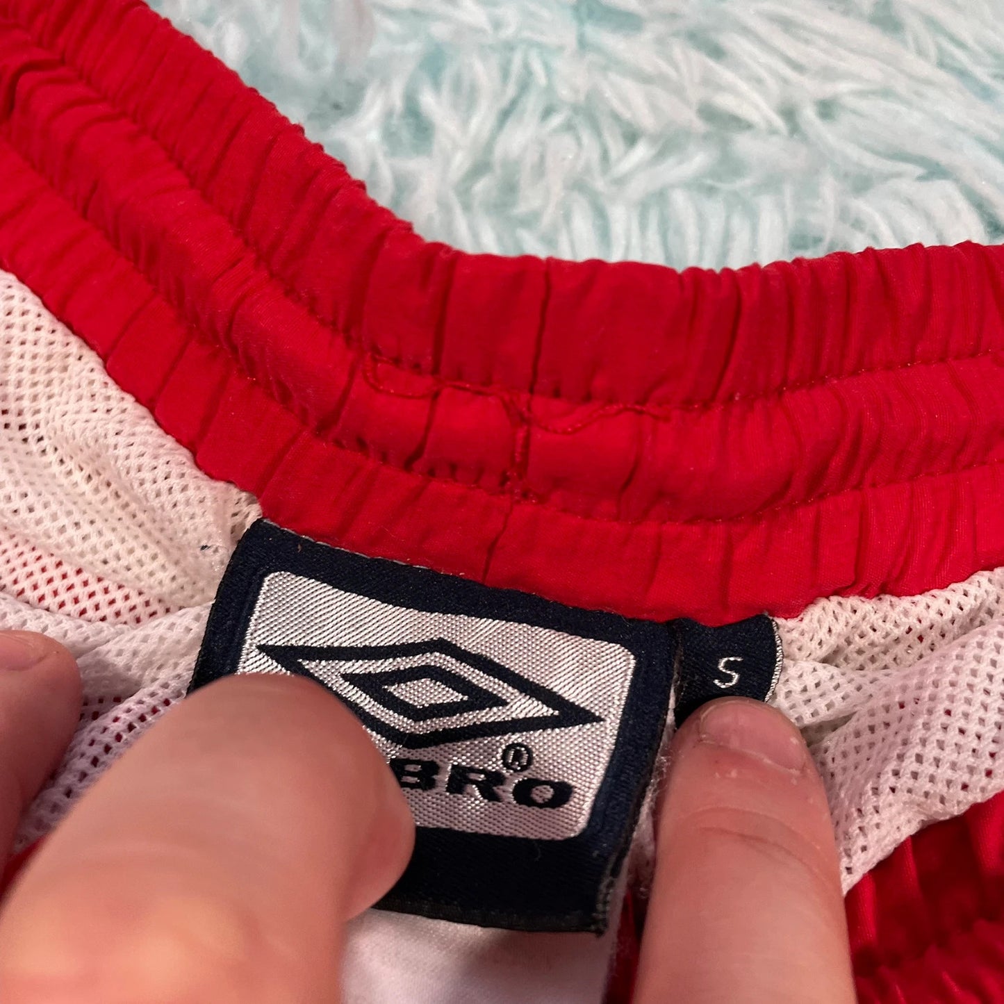 Vintage 00s Red Umbro Swim Shorts - Small