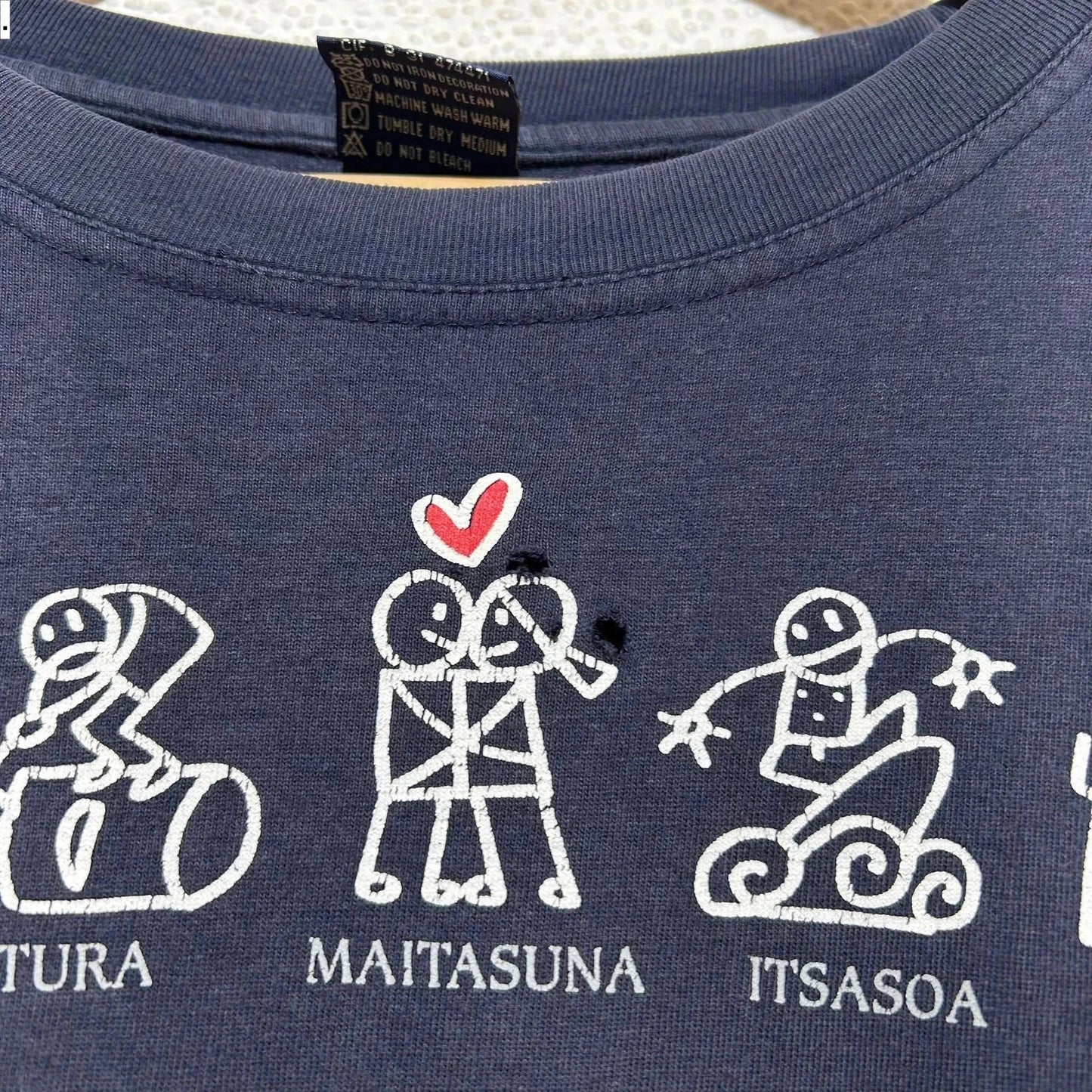 Vintage 00s Navy Funny Graphic T Shirt - XXL
