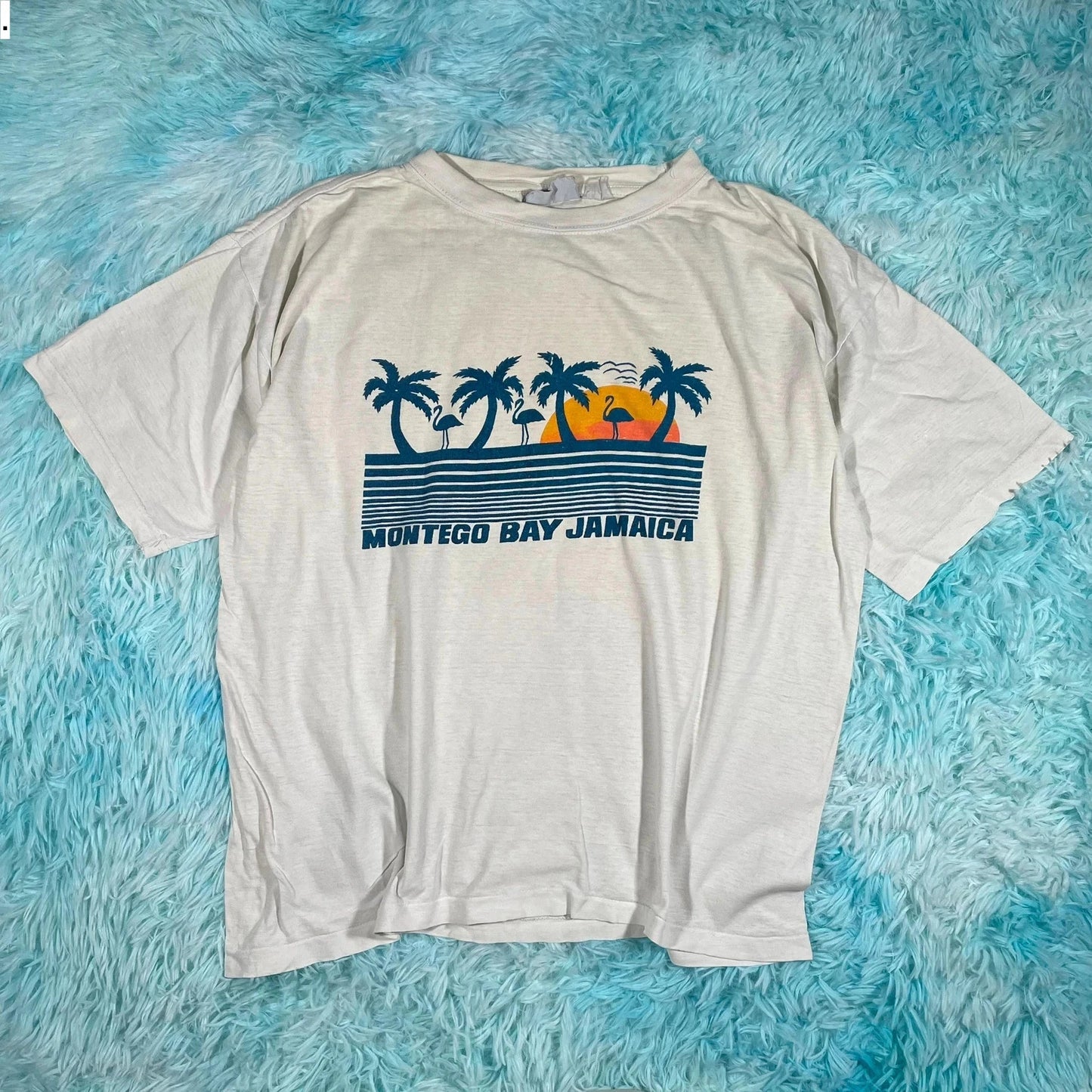 Vintage 90s White Jamaica Graphic T Shirt - Large