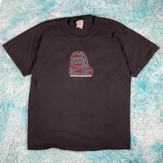 Vintage 00s Black Trident Sound Studios Music Graphic T Shirt - Medium