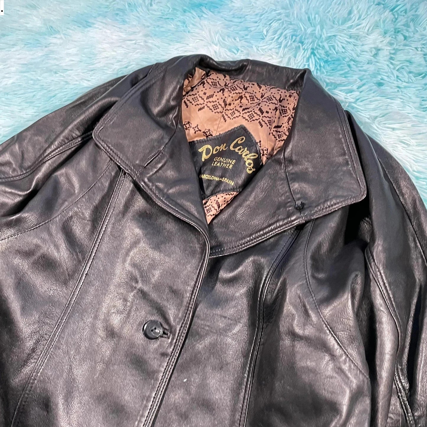 Vintage 90s Black Leather Jacket - Medium