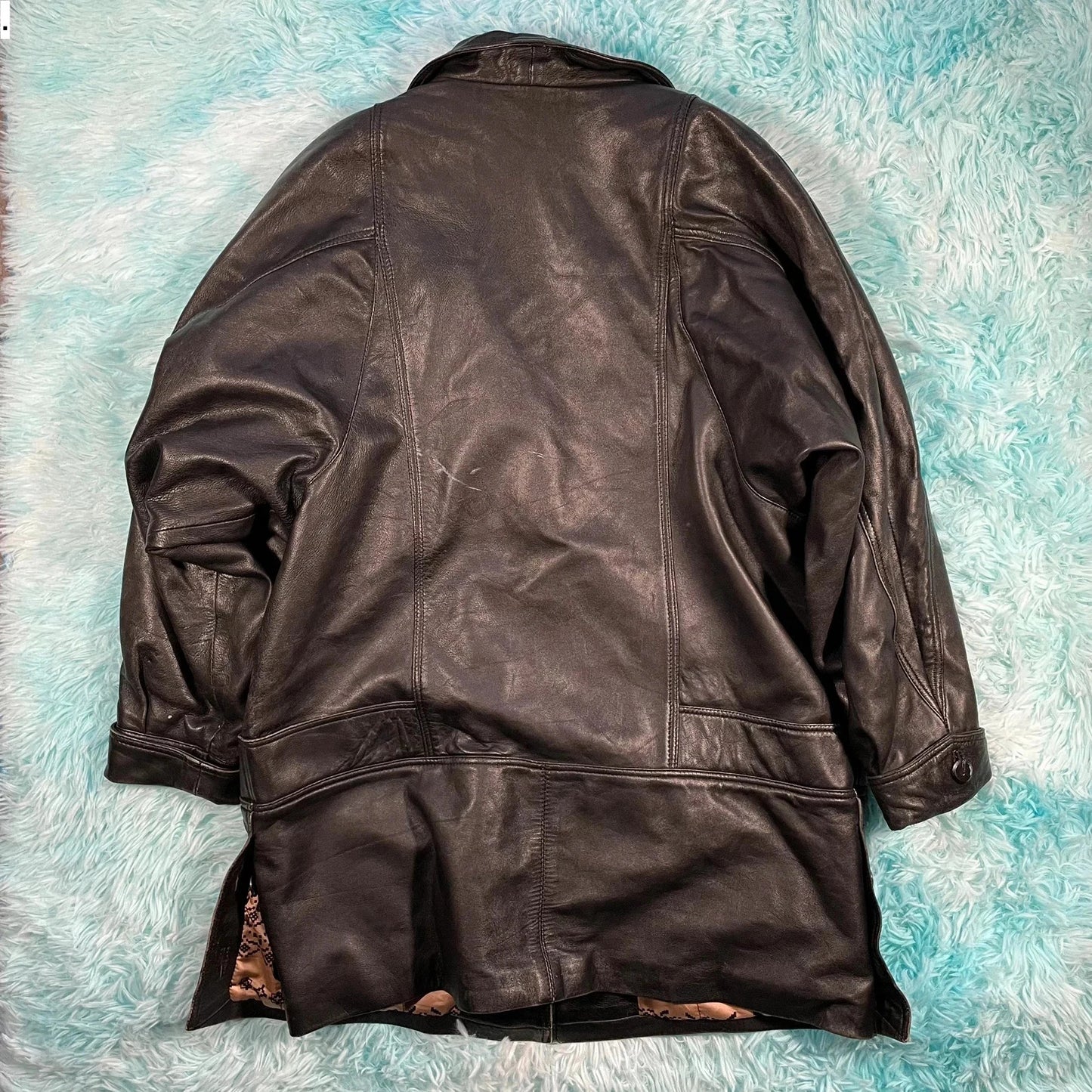 Vintage 90s Black Leather Jacket - Medium