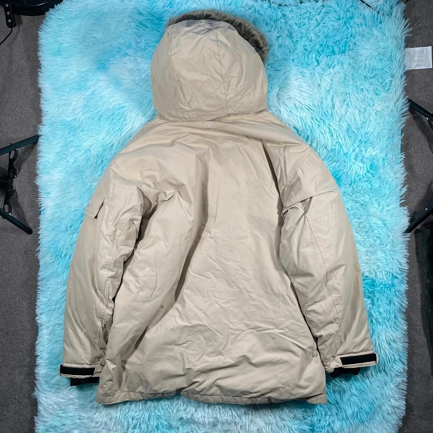 Cream White Timberland Parka Coat Jacket Down Filled - Large