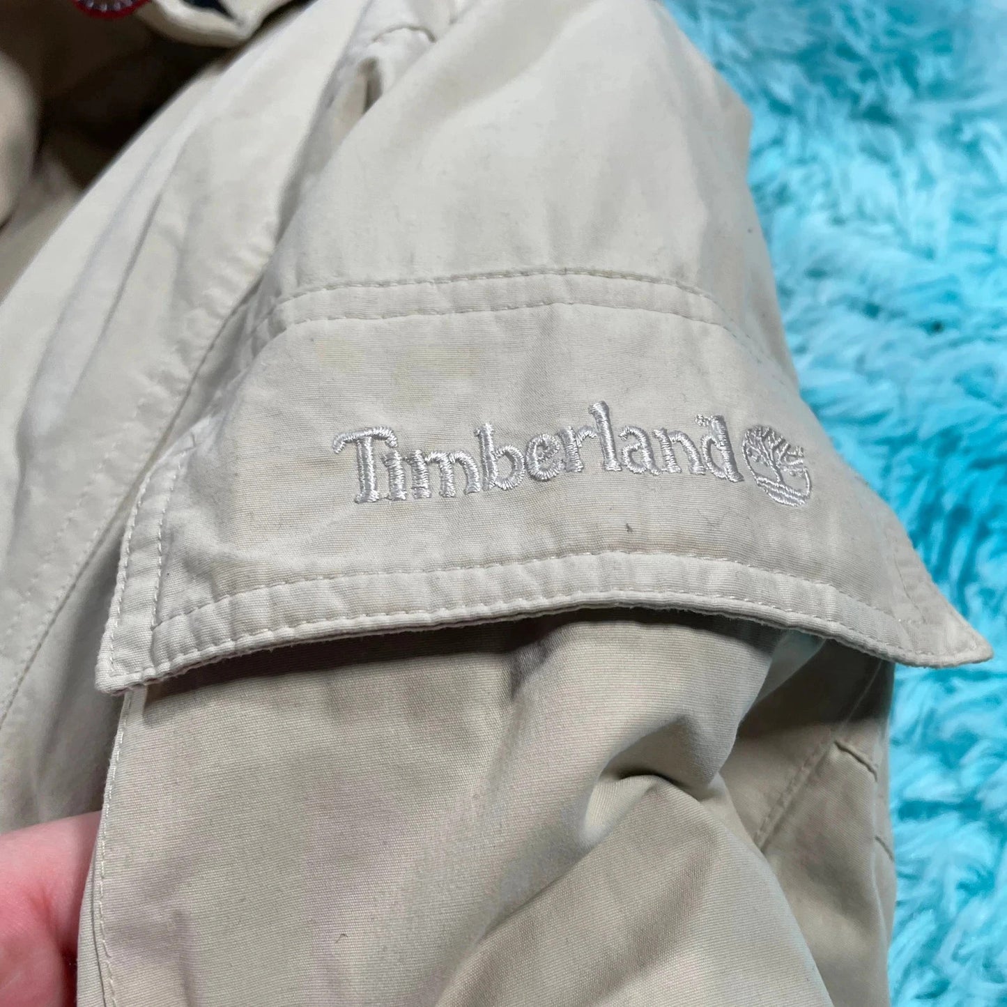 Cream White Timberland Parka Coat Jacket Down Filled - Large