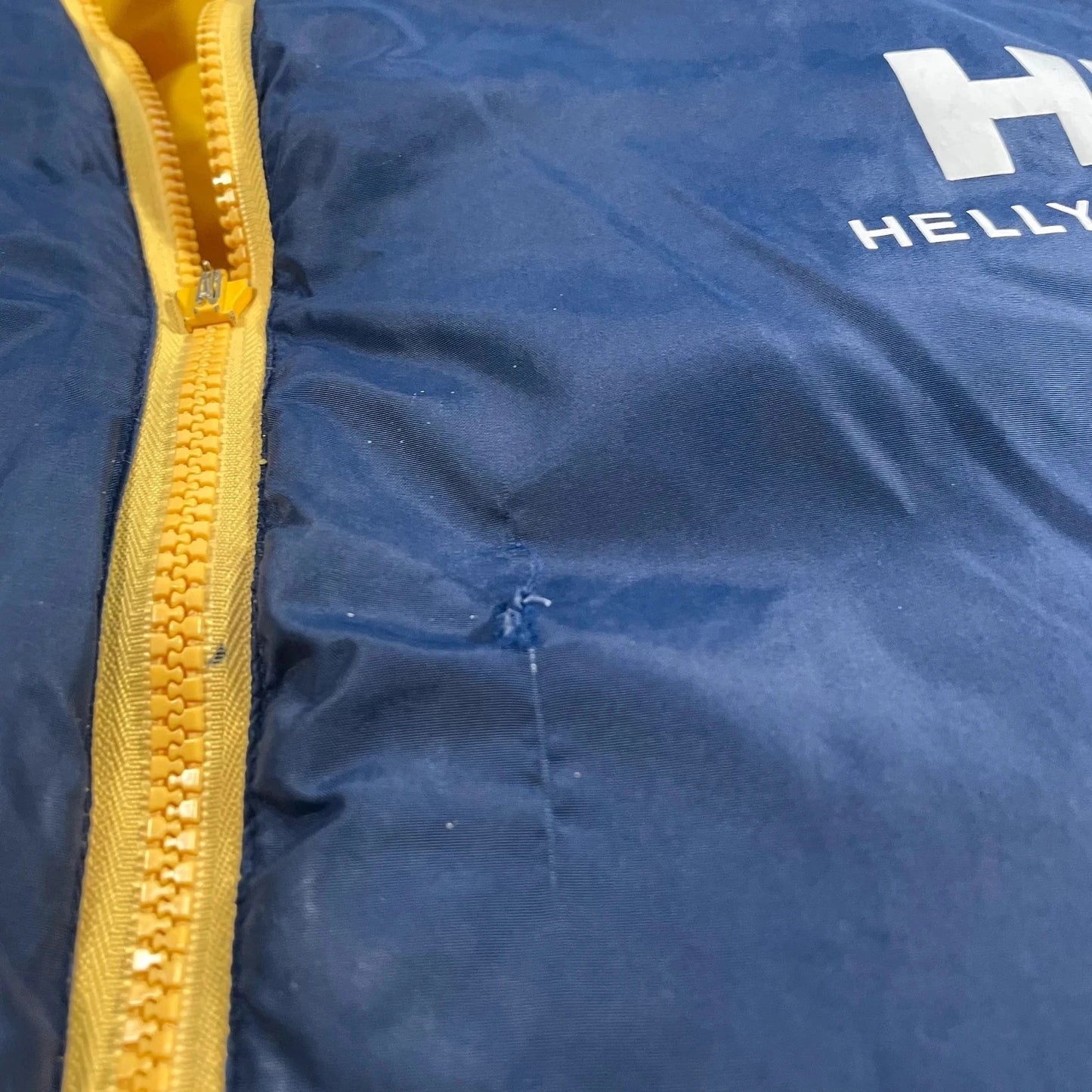 Vintage 90s Yellow & Navy Reversible Helly Hansen Puffer Jacket - Large